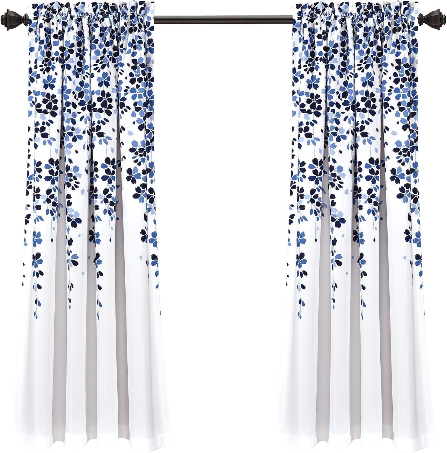 Weeping Flowers Polyester Room Darkening Curtain Pair