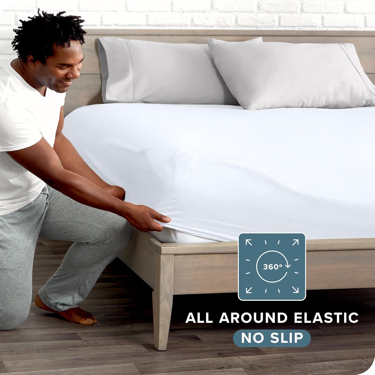 Bare Home Microfiber Fitted Sheet