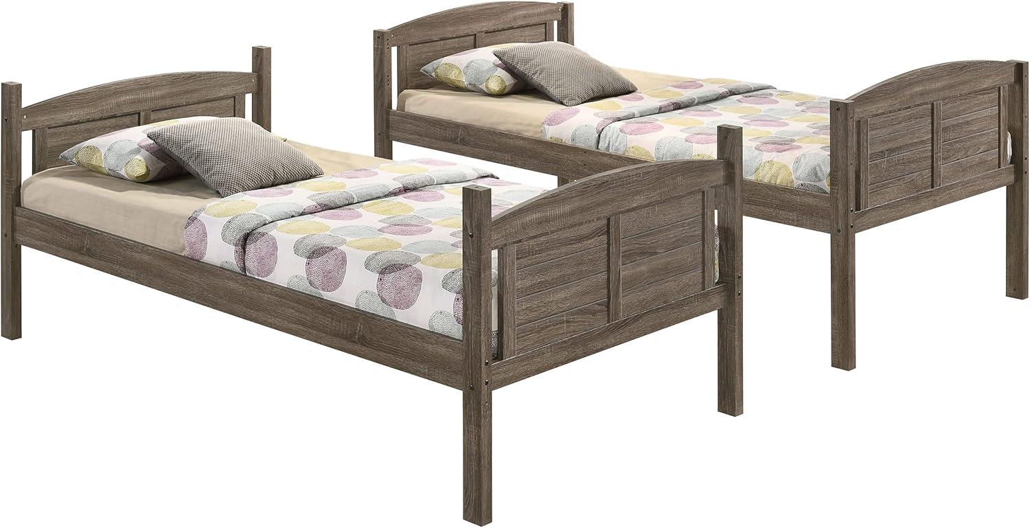 Coaster Flynn 80" x 41" Twin over Twin Wood Bunk Bed in Brown Finish