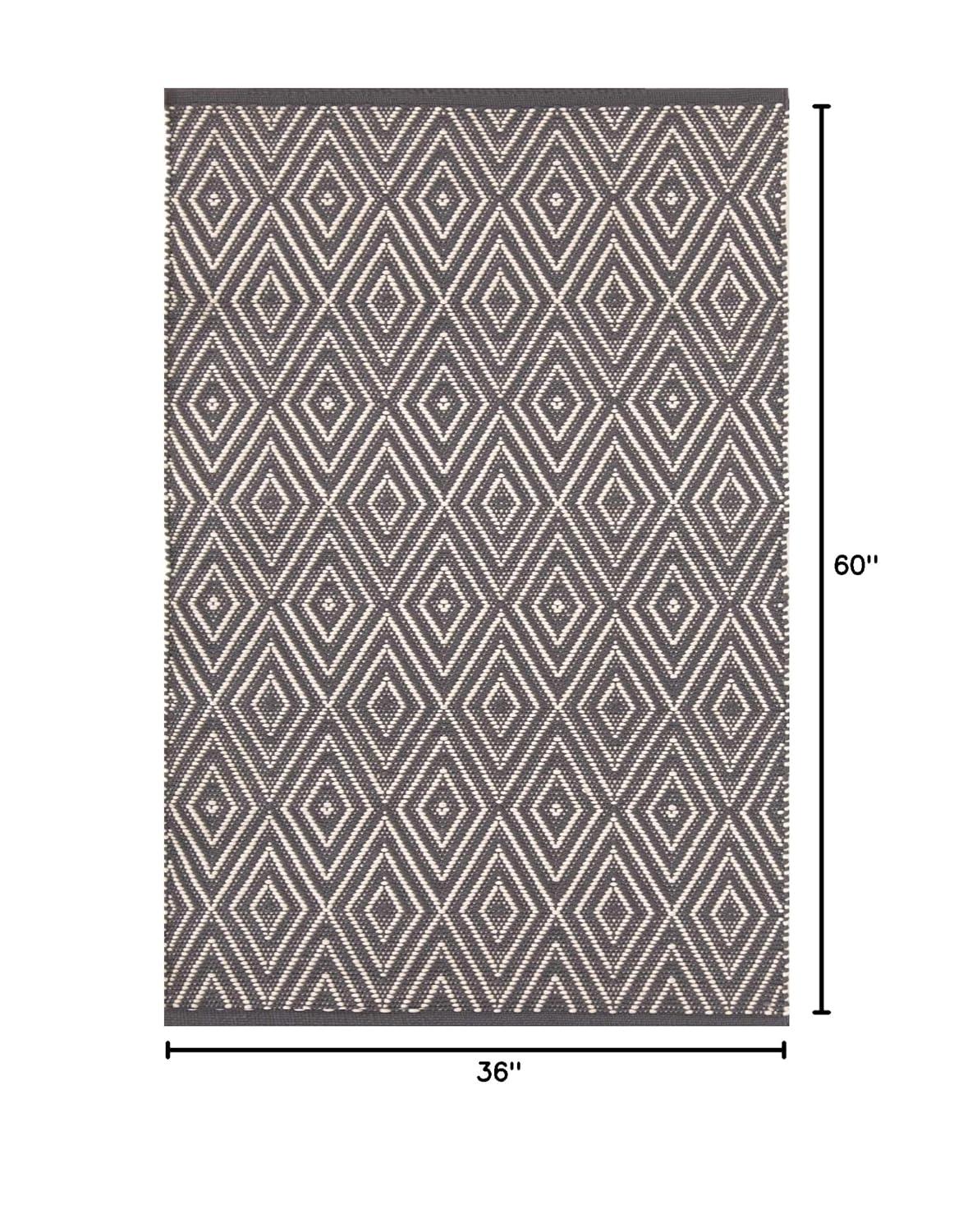 Diamond Denim/White Handwoven Indoor/Outdoor Rug