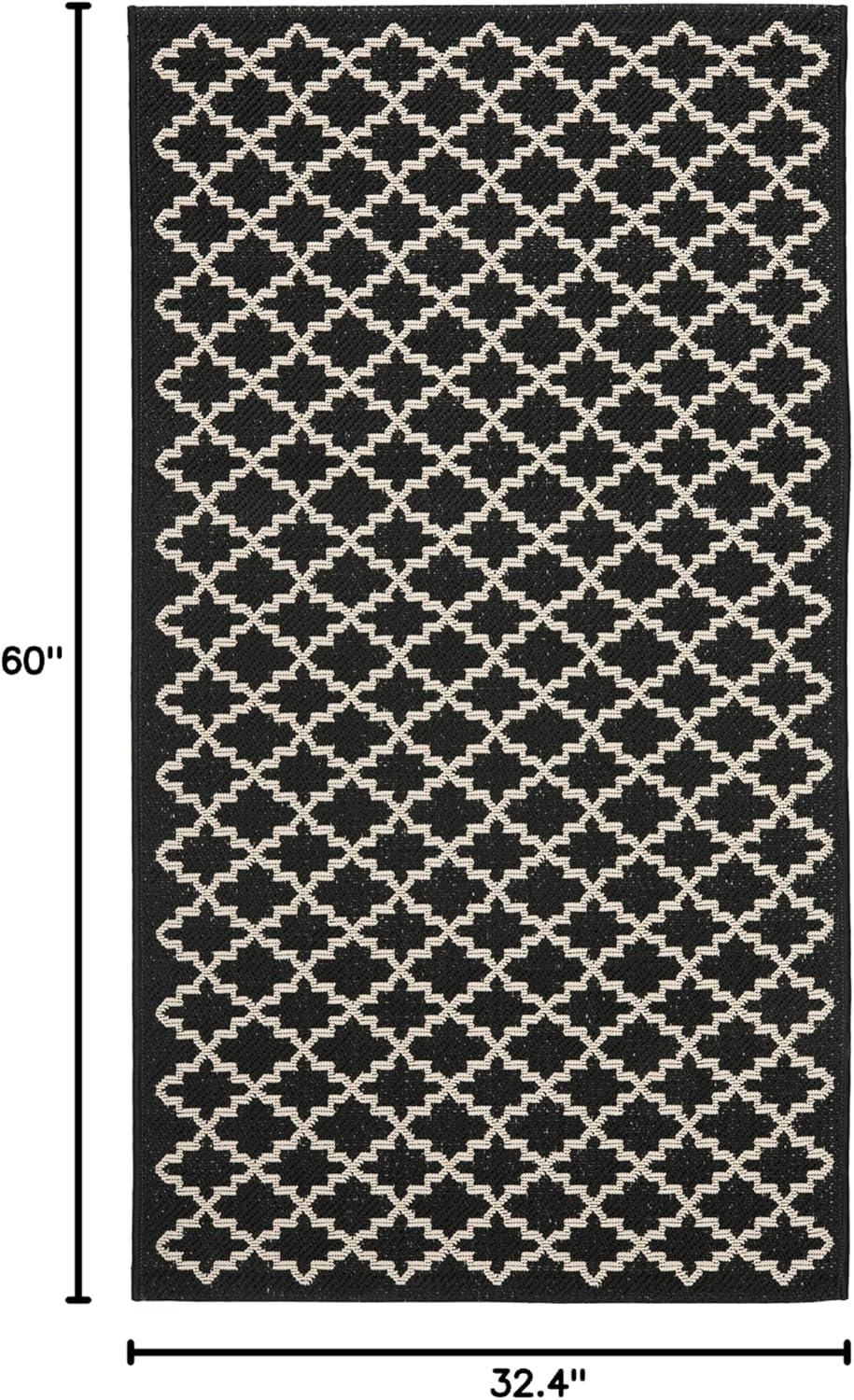 SAFAVIEH Courtyard Hilbert Trellis Indoor/Outdoor Area Rug, 2'7" x 5', Green/Beige
