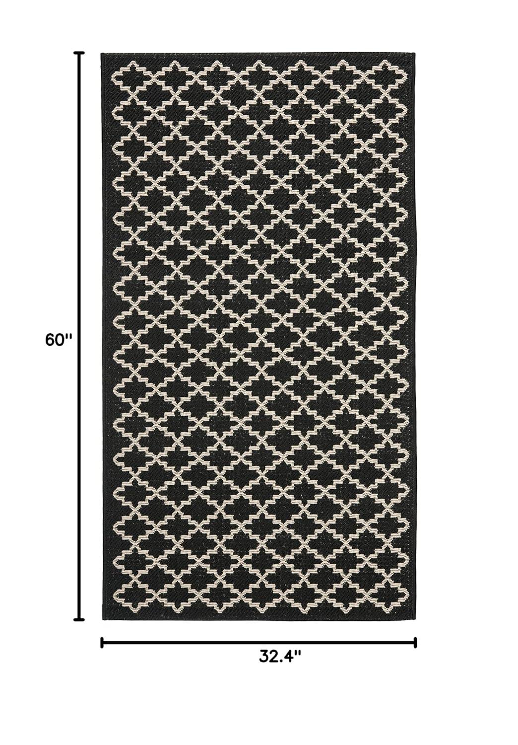 SAFAVIEH Courtyard Hilbert Trellis Indoor/Outdoor Area Rug, 2'7" x 5', Green/Beige