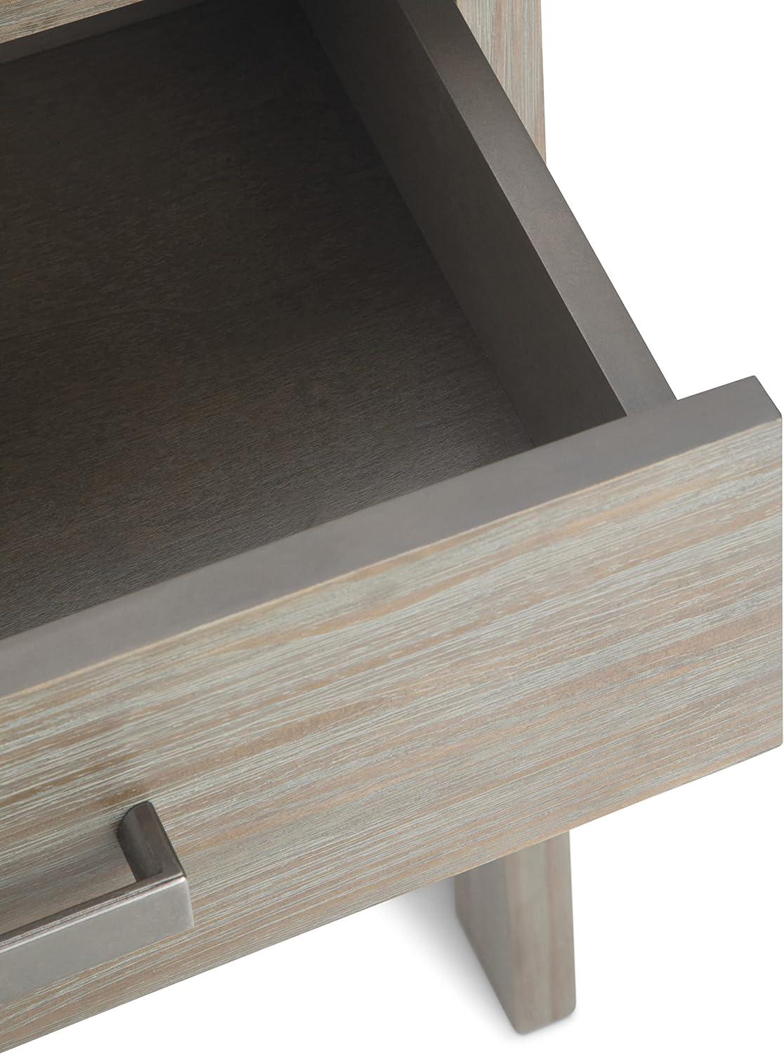Sawhorse Solid Pine 24" Distressed Grey Modern Industrial Nightstand