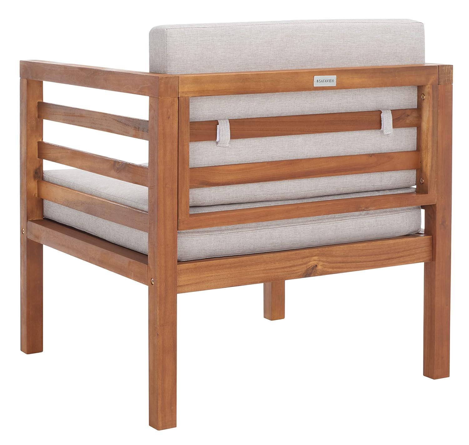 Kinnell Outdoor Armchair Indoor/Outdoor - PAT7301 - Natural/Light Grey - Safavieh