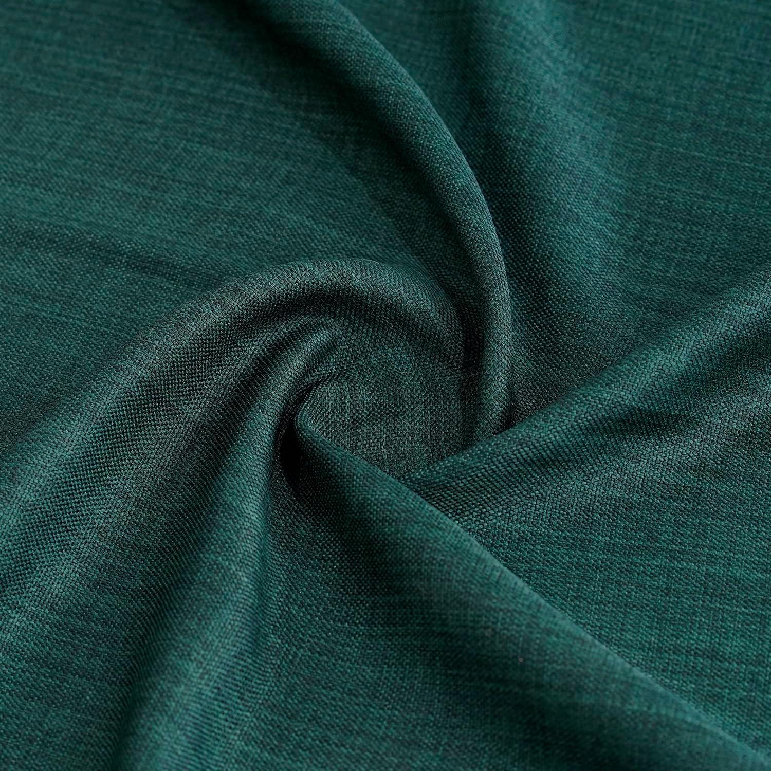 HPD Half Price Drapes Focal Green Faux Linen Room Darkening Curtains for Bedroom & Living Room Curtains (1 Panel), Door & Window Curtains 84 inches long, Rod Pocket Curtains & drapes, 50W X 84L