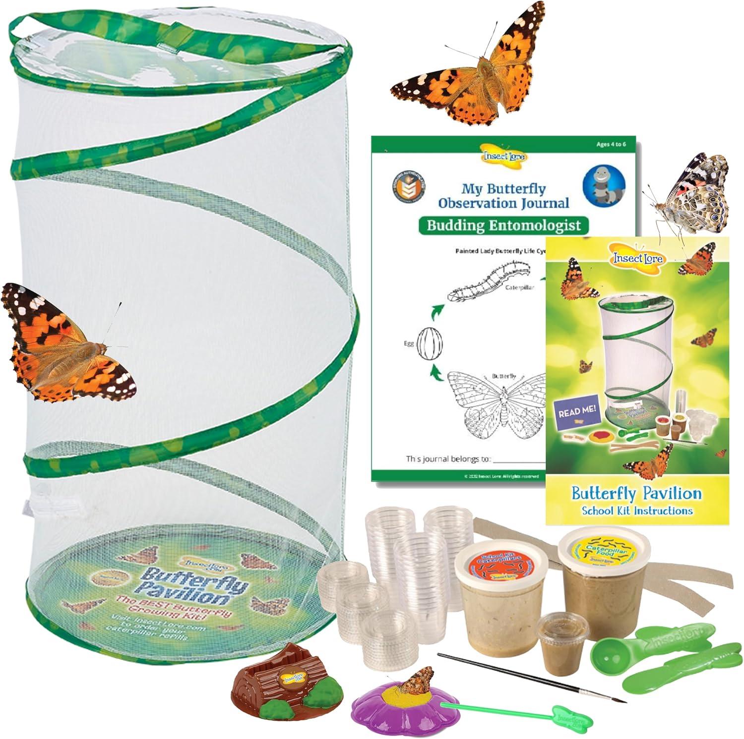 Butterfly Pavilion School Kit with 33 Live Caterpillars and STEM Journal