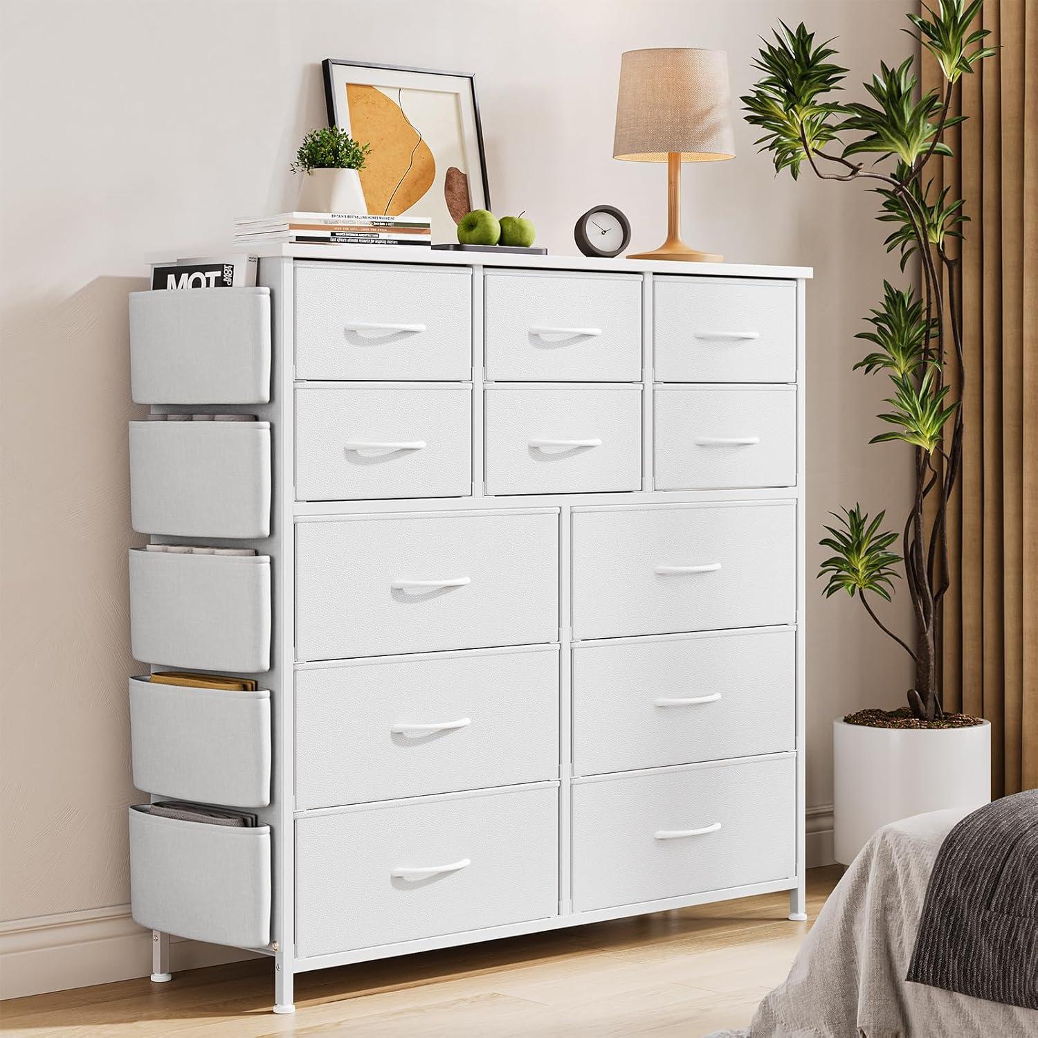 WALYWIK Dresser for Bedroom with 12 Drawer, Storage Dresser Organizer, Fabric Chests of Drawers for Hallway, Entryway