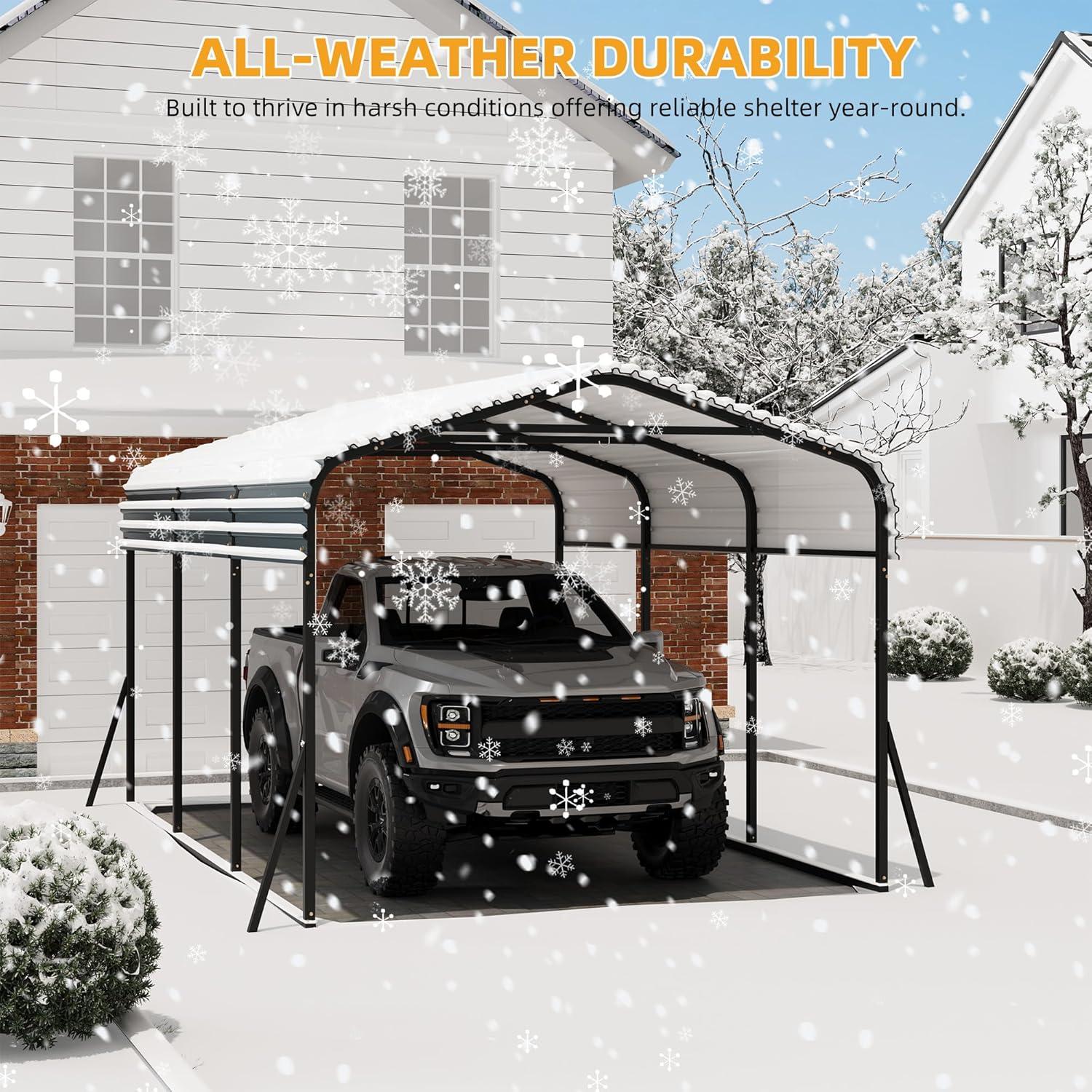 Tolead Heavy Duty Galvanized 10' x 15' Grey Carport