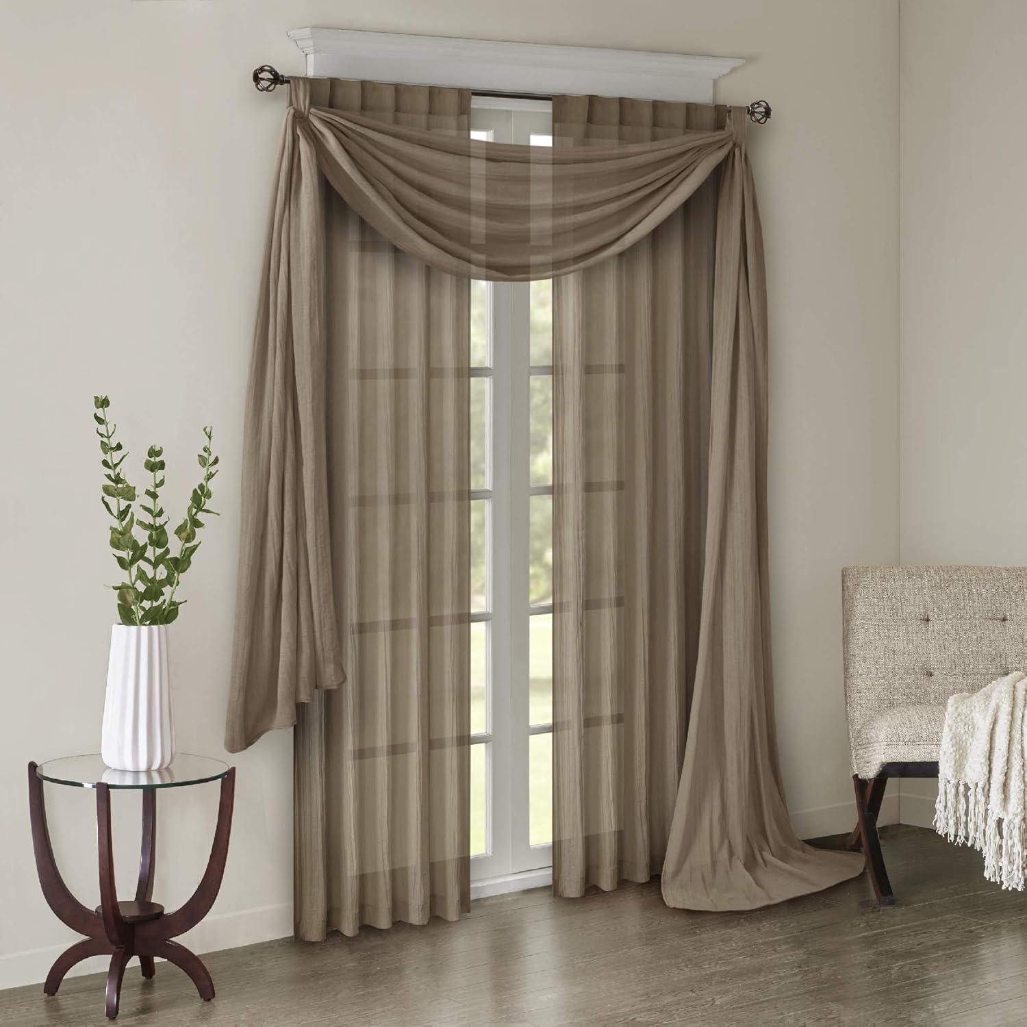 Harper Solid Crushed Curtain Panel Pair