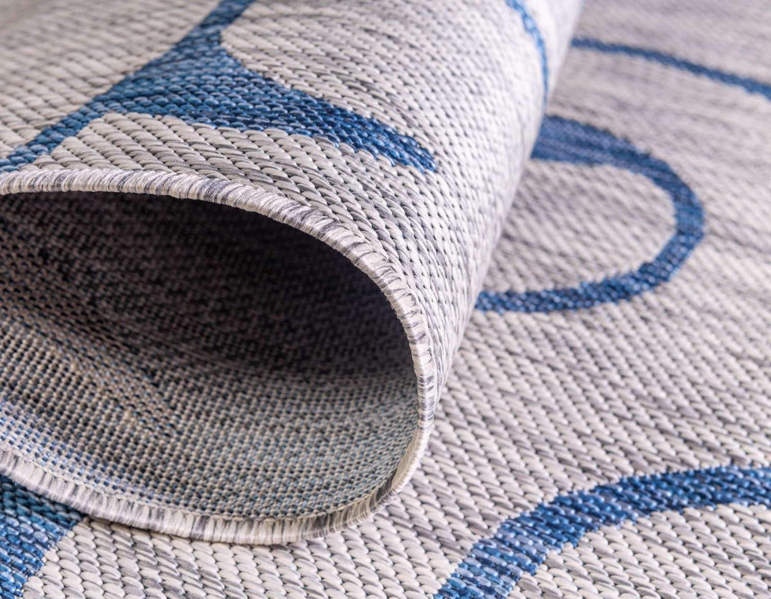 Unique Loom 7' 0 x 10' 0 Rectangle Indoor/Outdoor Botanical Gray Area Rug