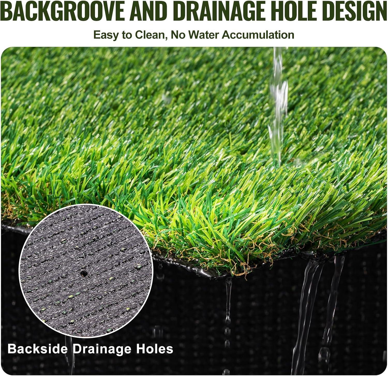 VEVOR 3 x 5 ft UV-Resistant Artificial Grass Turf with Drainage Holes