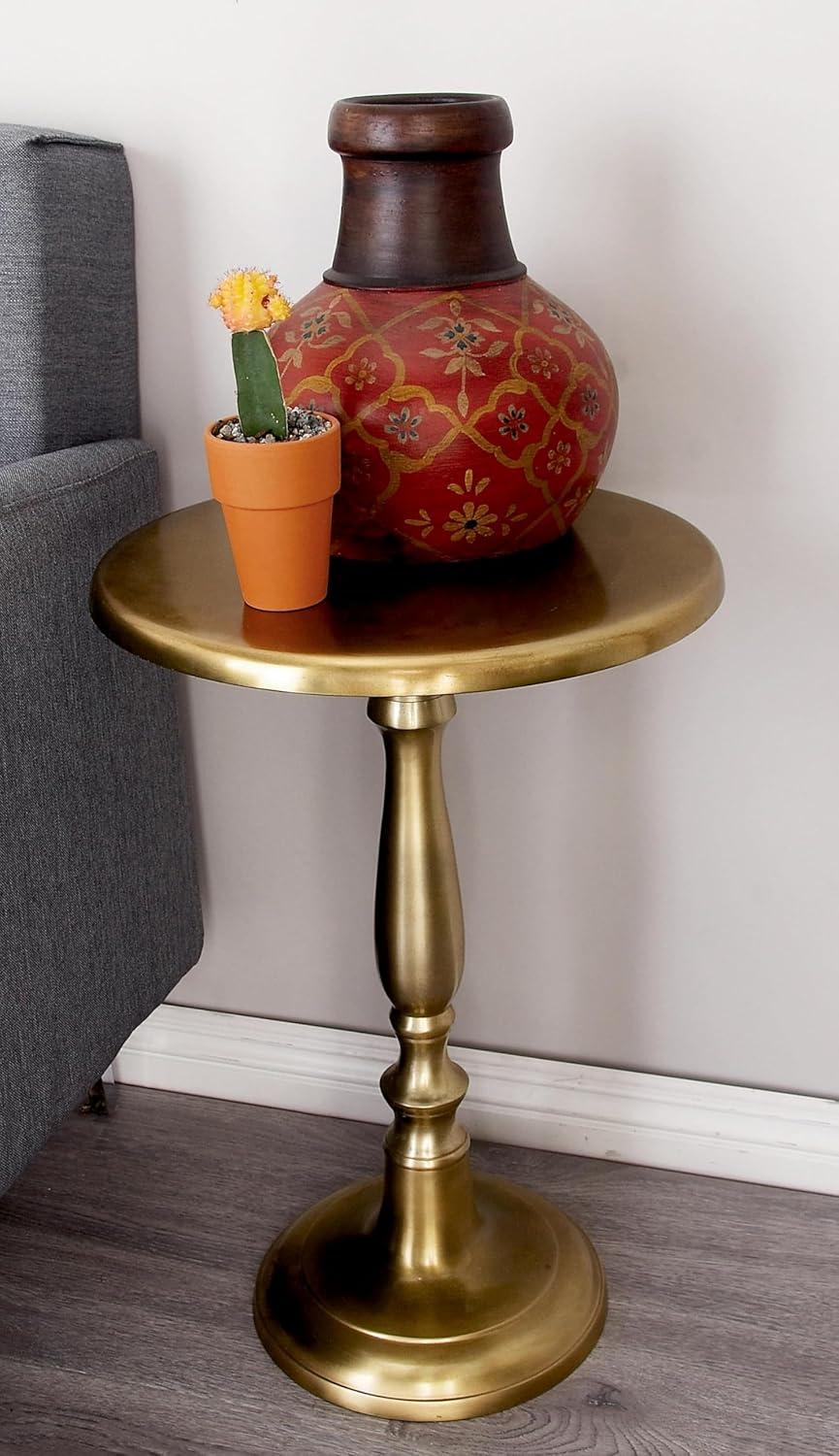 Fennimore Gold Aluminum Small Accent Table 22" x 15" x 15"