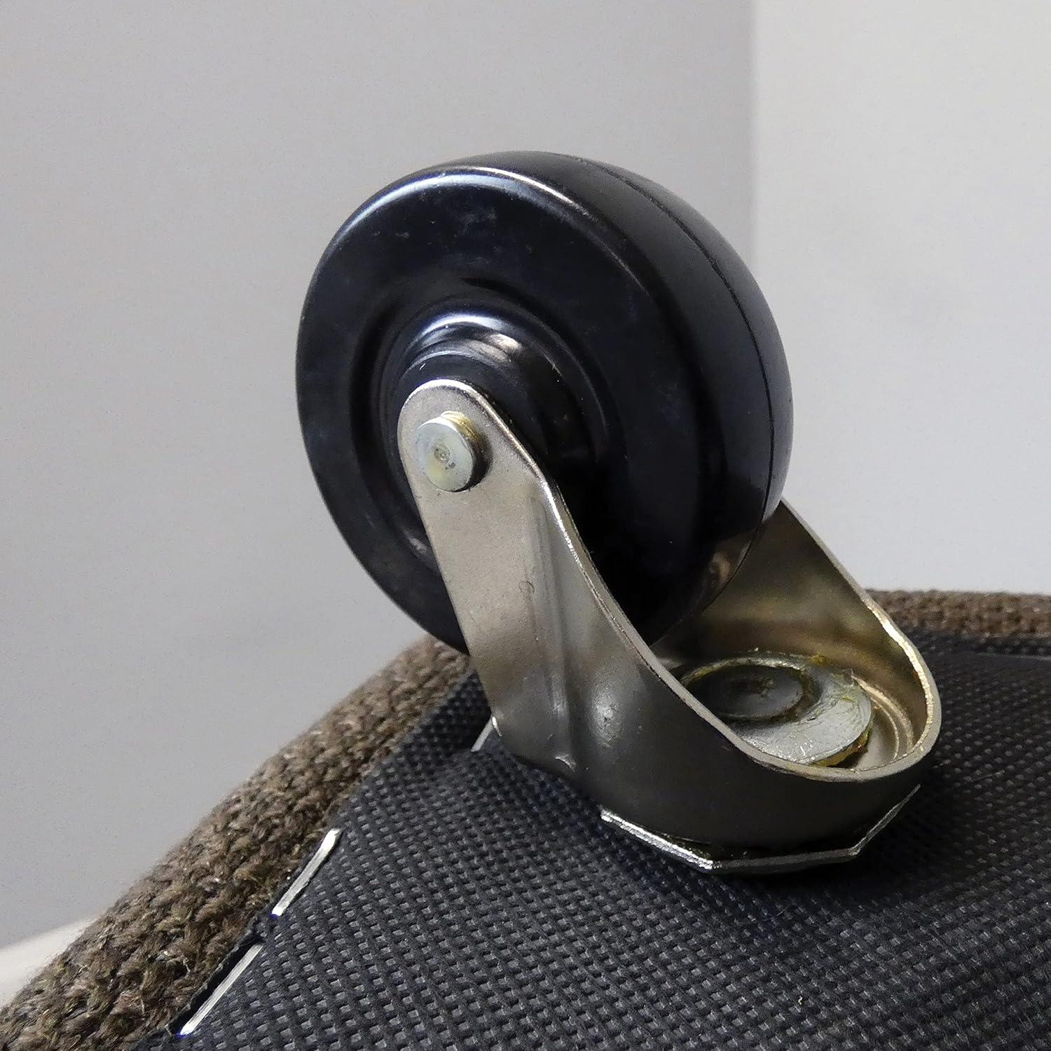 2-Inch Black Rubber Swivel Stem Caster with Ball Bearing