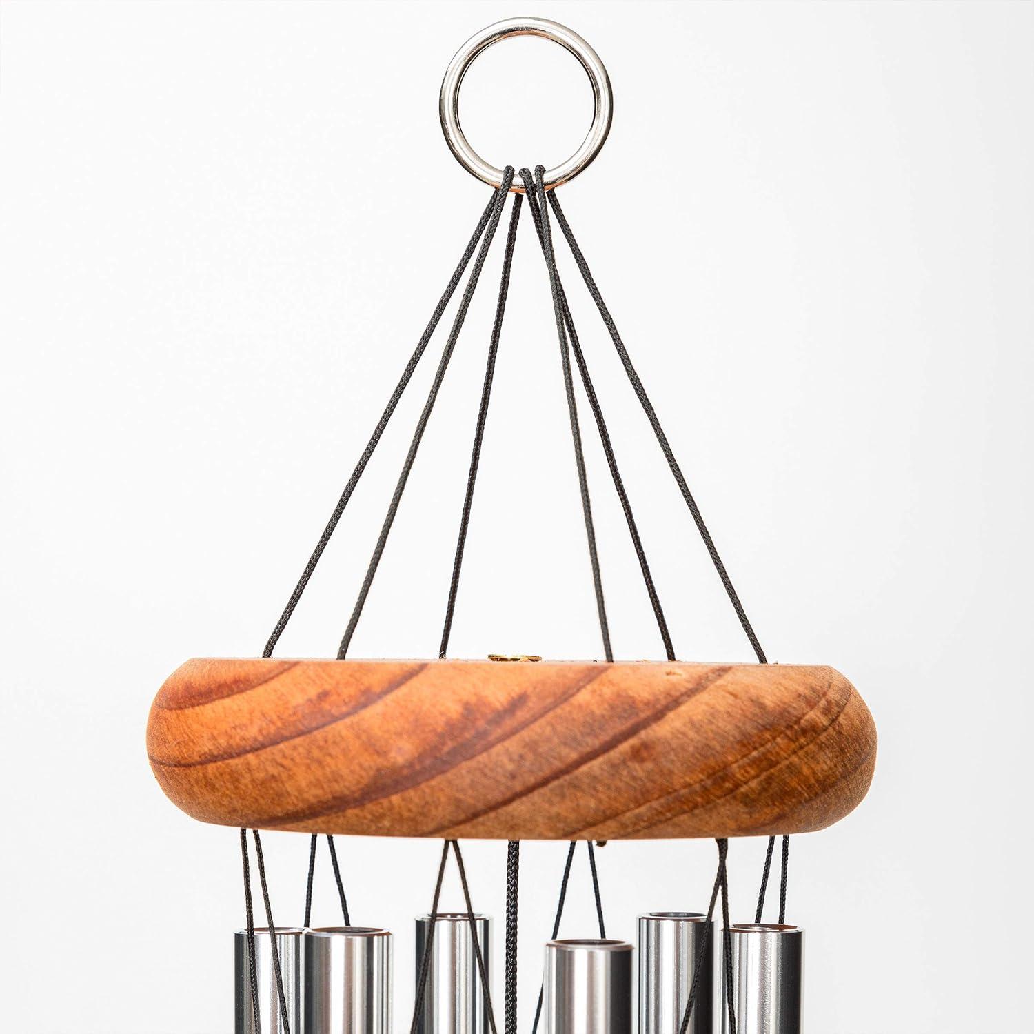 Festival 18" Silver Redwood Wind Chime with Anodized Aluminum Tubes