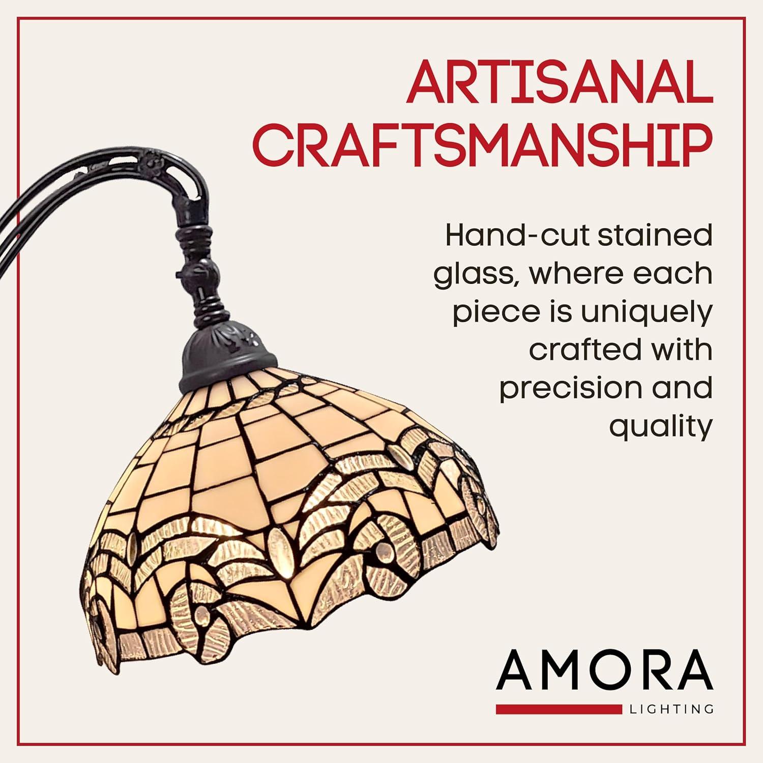 Amora Lighting Tiffany Style Jeweled Reading Floor Lamp 62" High