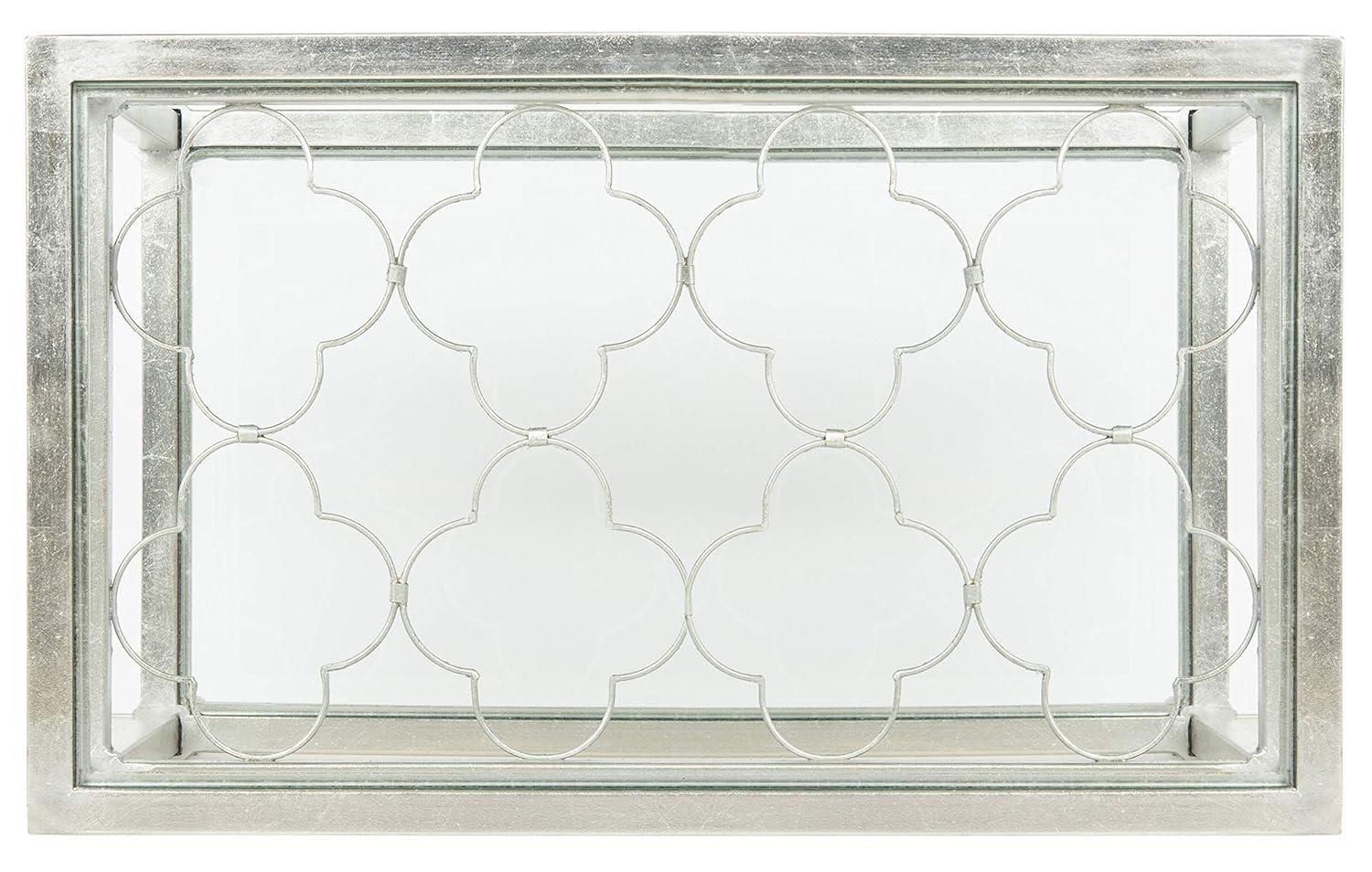 Hanzel Gold Leaf Glass Side Table - AMH8312A - Gold/Glass - Safavieh Couture