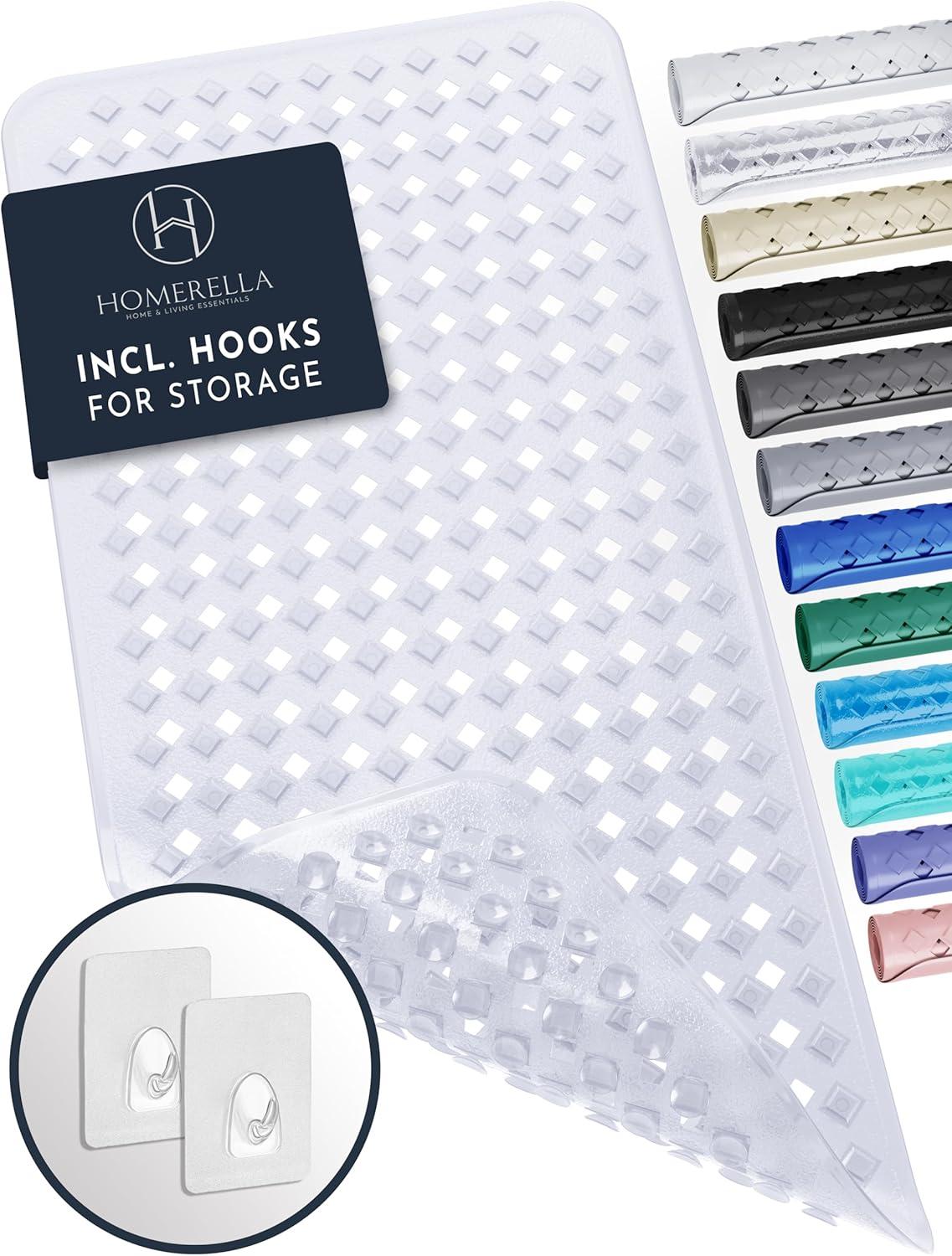 Homerella Bathtub Mat Non Slip | Anti Mold Mildew Resitant Shower Mats | 35x16" | Machine Washable