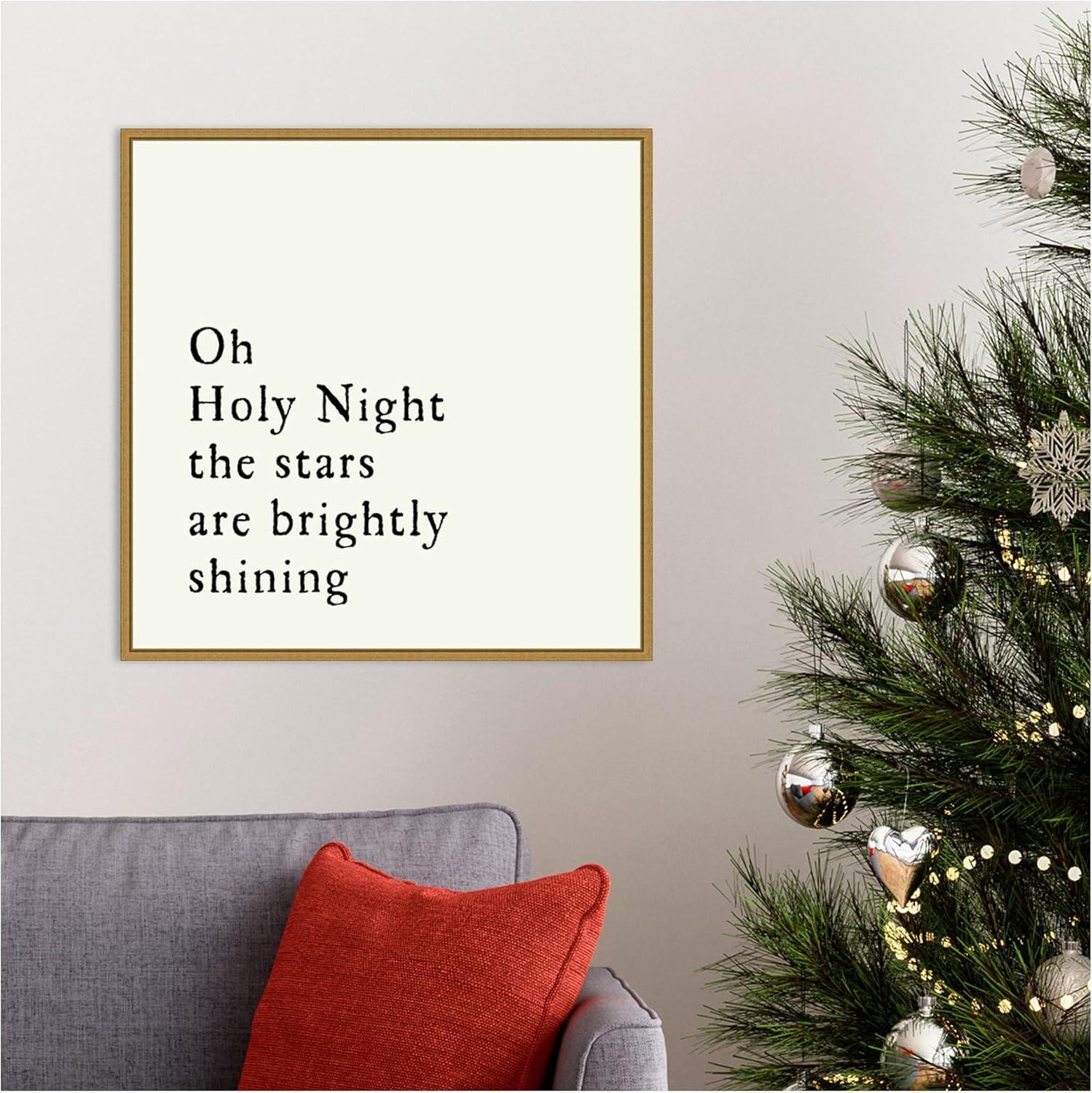 22" x 22" Oh Holy Night Framed Wall Canvas - Amanti Art