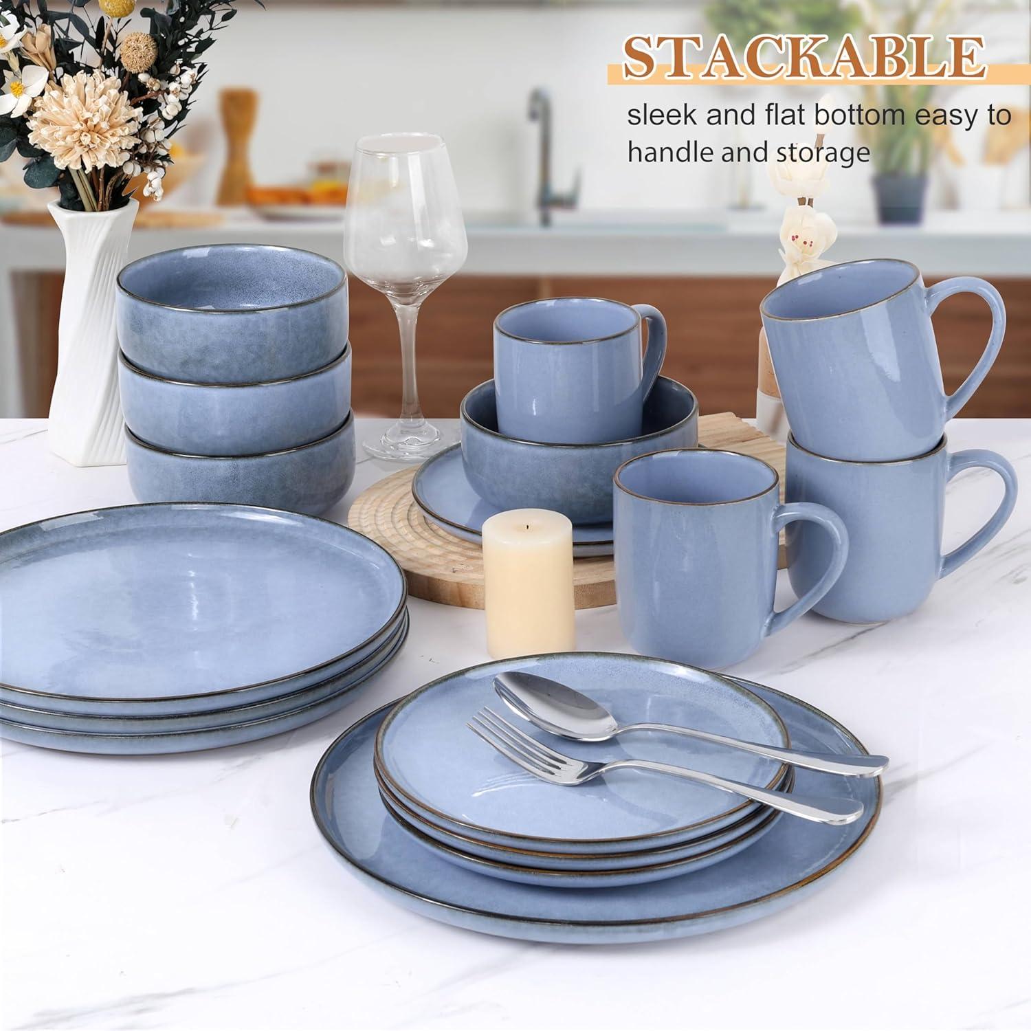 Tristyn 16 Piece Stoneware Dinnerware Set - Service for 4