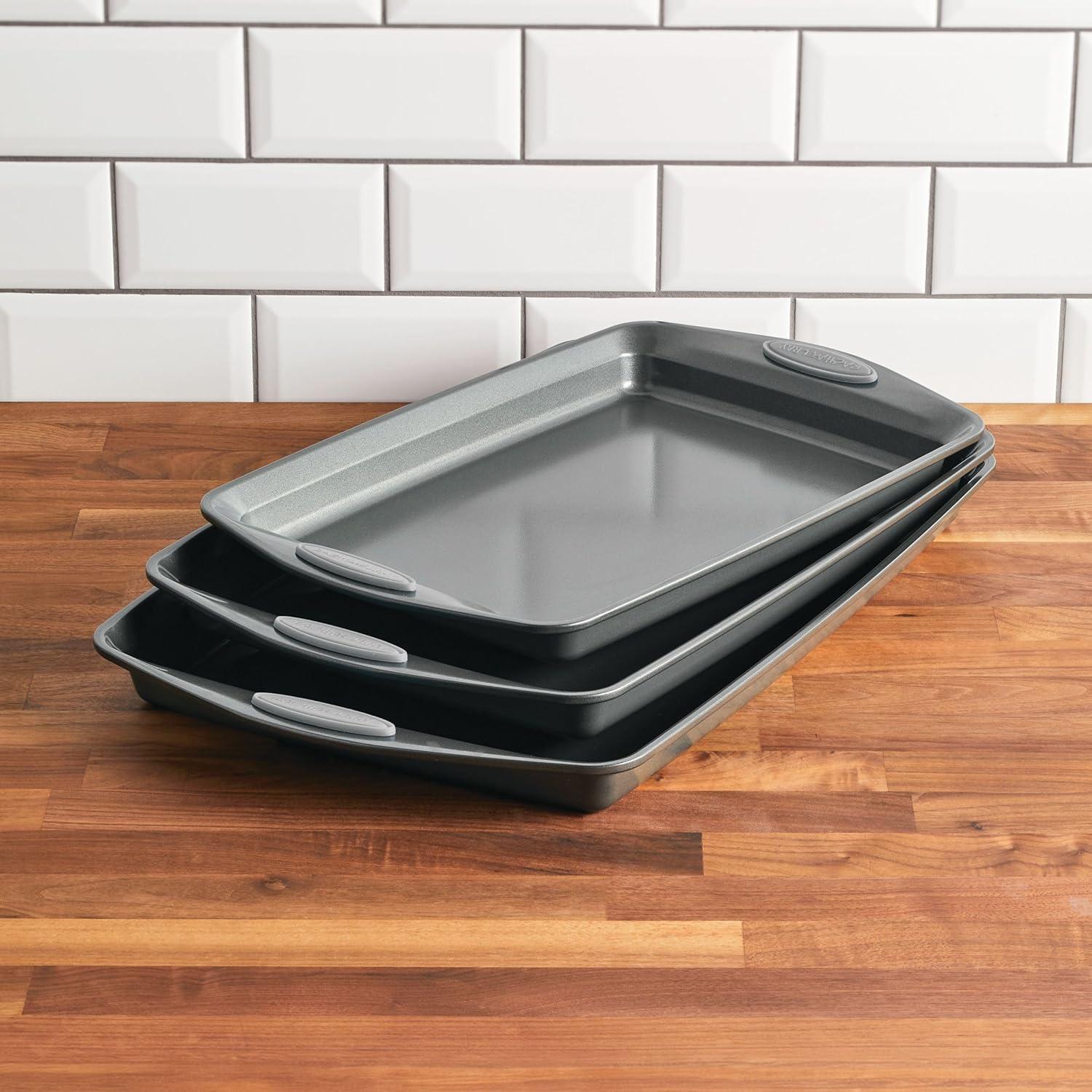 Rachael Ray Rachael Ray Nonstick Bakeware Cookie Pans / Baking Pans Set, 3 Piece