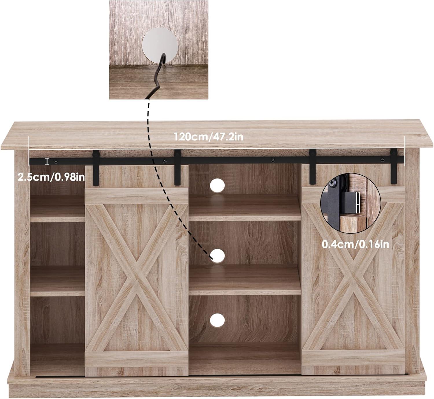 soges Sideboard Buffet Cabinet, Coffee Bar Cabinet with Sliding Barn Doors, Storage Cabinet with Adjustable Shelves for Living Room, Dining Room, Kitchen