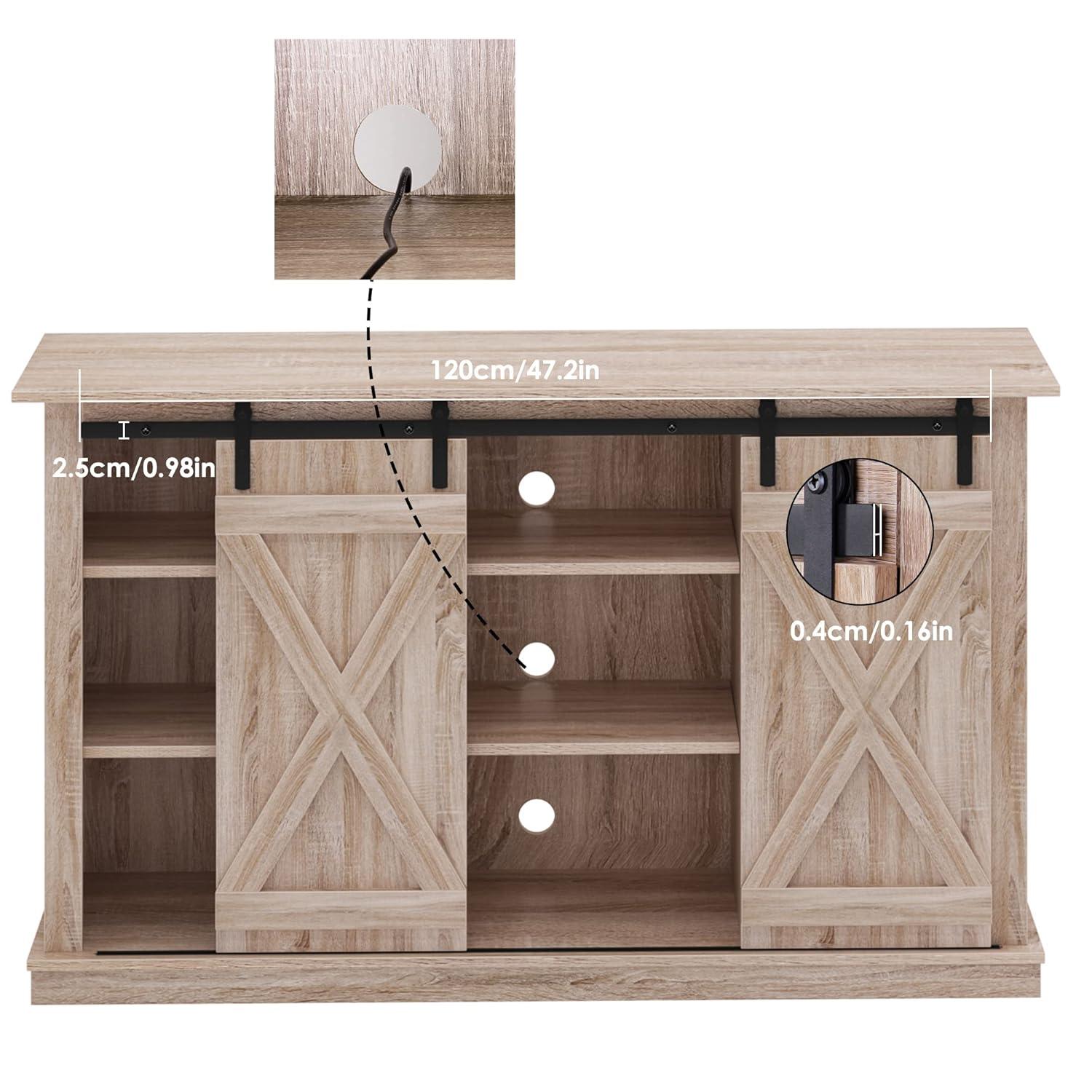 soges Sideboard Buffet Cabinet, Coffee Bar Cabinet with Sliding Barn Doors, Storage Cabinet with Adjustable Shelves for Living Room, Dining Room, Kitchen