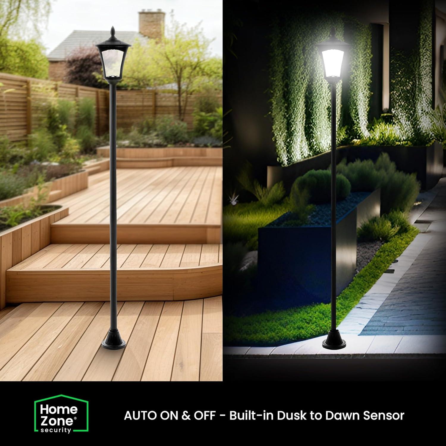 Home Zone Solar Lamp Post Light - 65" Tall, for Outdoor/Garden/Yard Decoration and Lighting