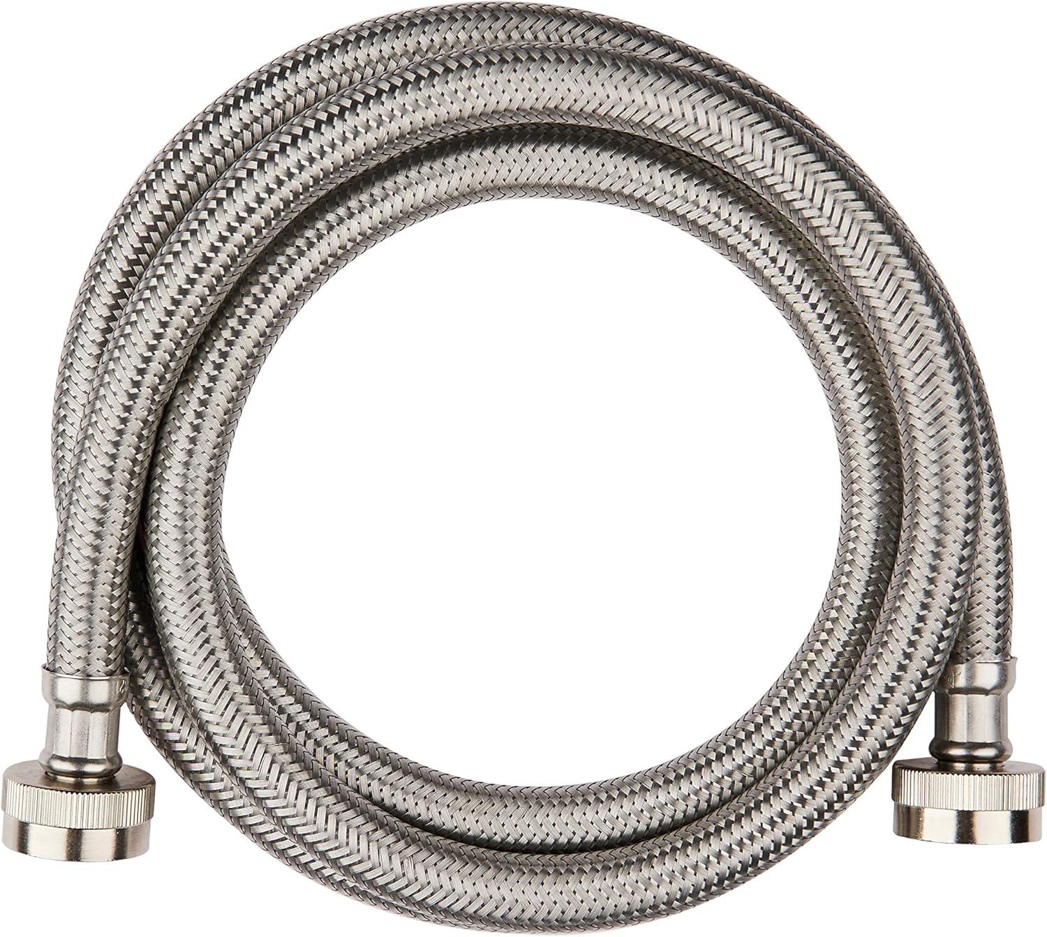 4 Foot Washing Machine Braided Stainless Steel Water Supply Hoses, 2 Pack, PM14X10005