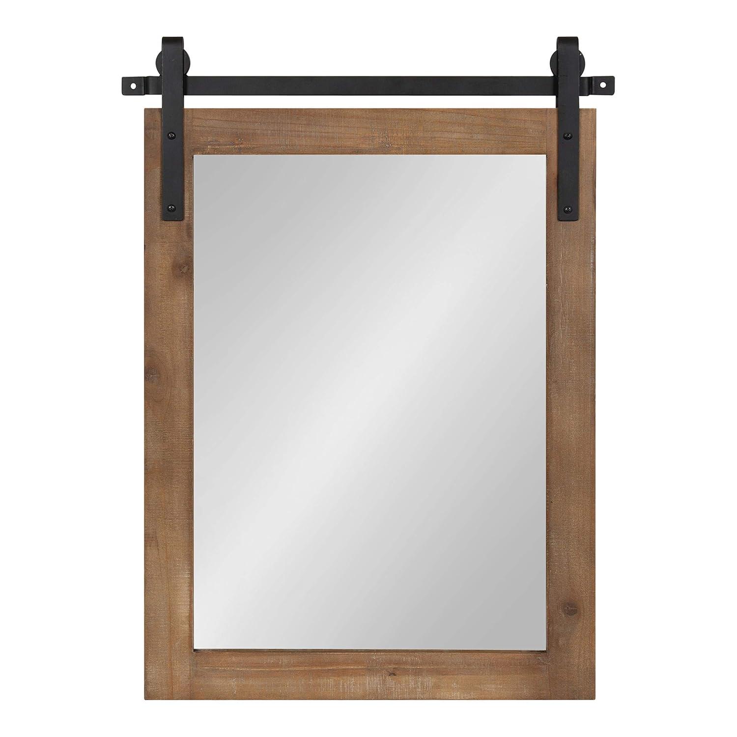 18" x 26" Cates Rectangle Wall Mirror Rustic Brown - Kate & Laurel All Things Decor: Farmhouse Vanity Decor