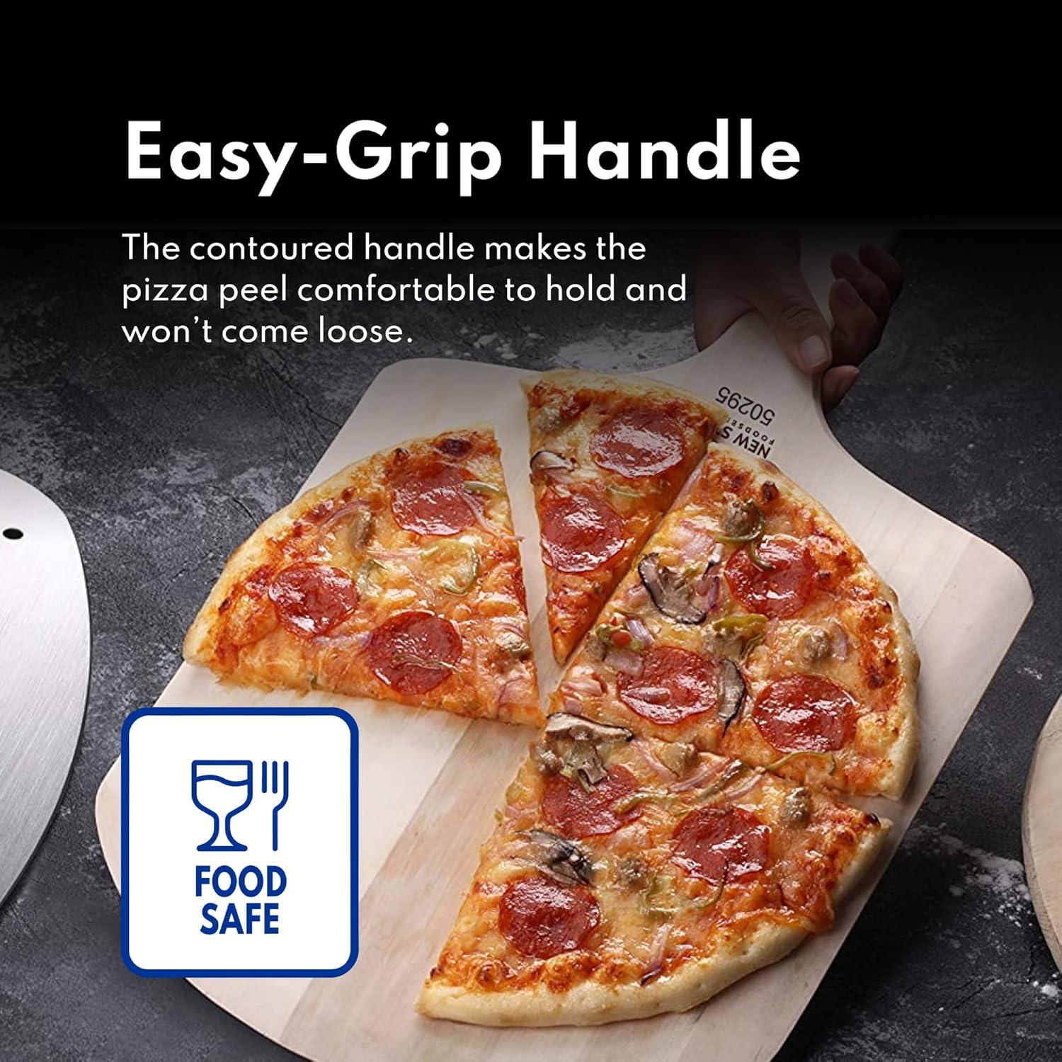 Natural Basswood Restaurant-Grade Pizza Peel with Handle