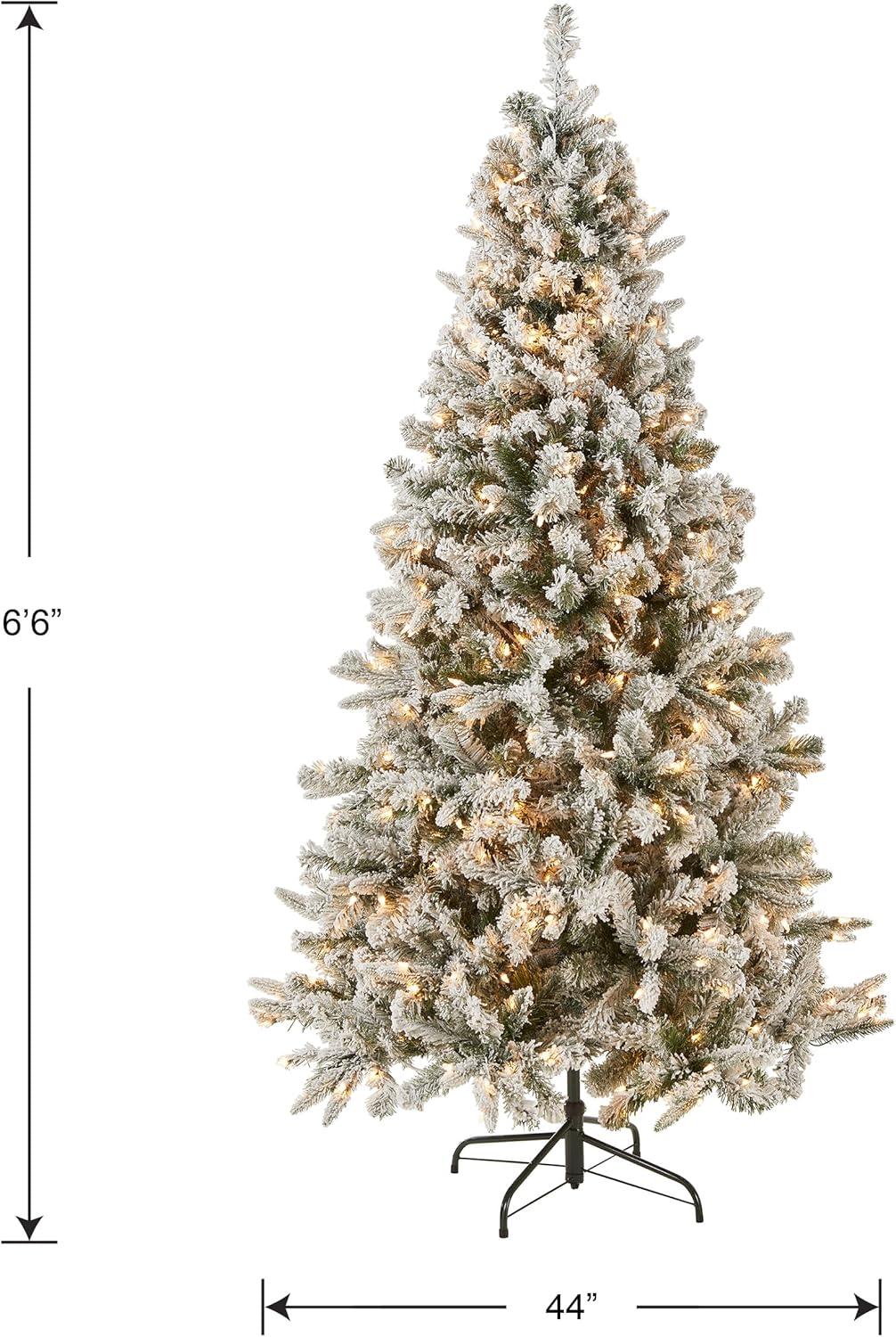 6.5' Prelit Snowy Mixed Pine Artificial Christmas Tree Clear Lights - National Tree Company