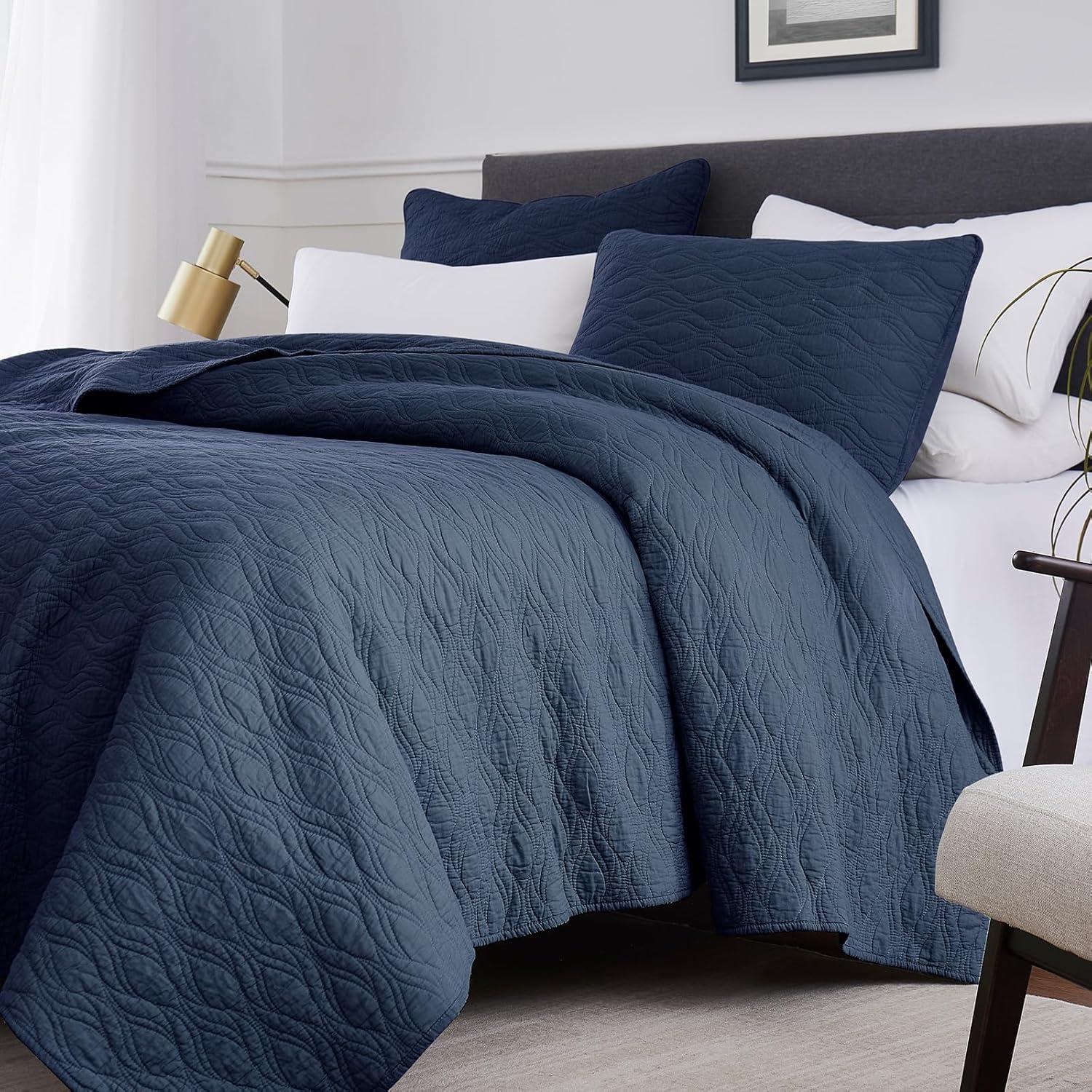 Bed Twin Quilt Set Navy Blue - Twin - 2 Piece