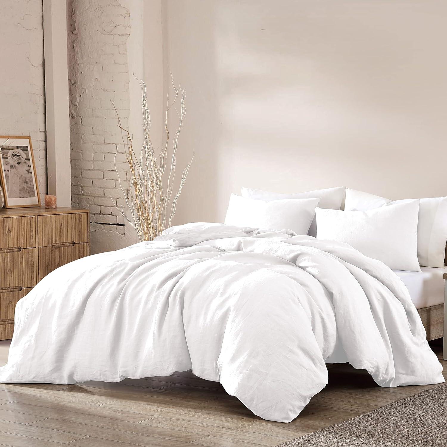 Riverbrook Home 3pc King Logan Comforter Set White: Polyester Fill, Machine Washable, Includes Shams