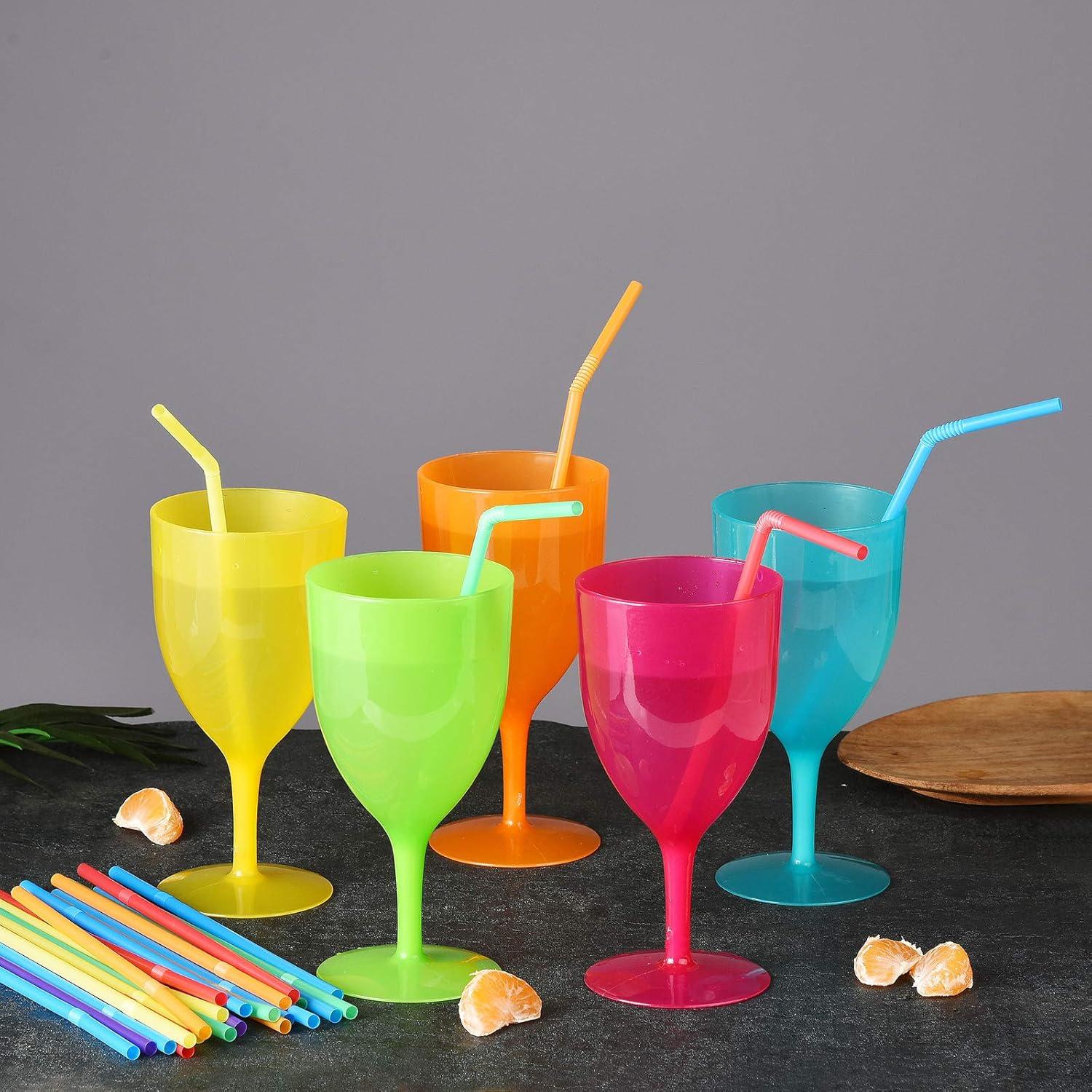 500-Pack Multicolor Flexible Plastic Drinking Straws