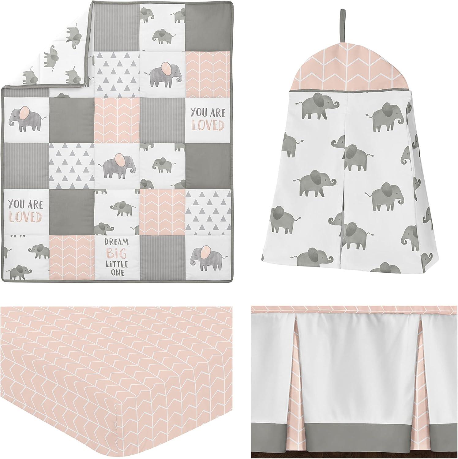 Elephant 4 Piece Crib Bedding Set