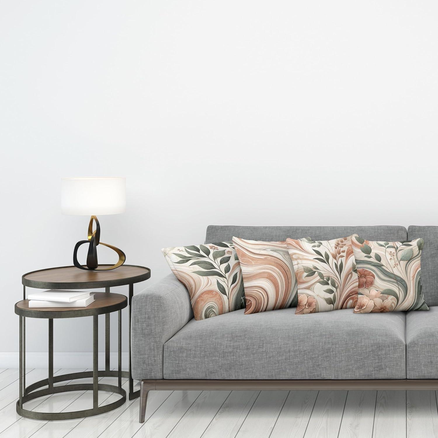 Ambesonne Floral Indoor/Outdoor Pillow Cover (Set of 4)