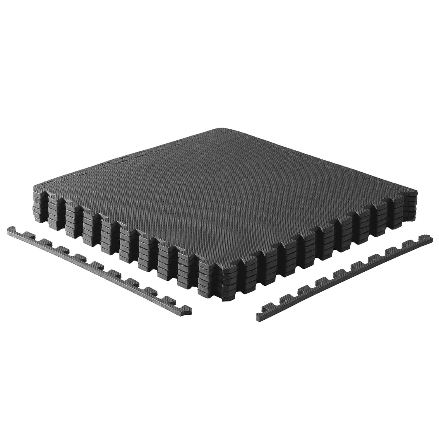 CAP Interlocking Exercise Foam Mats, 24 SQ.FT Diamond, TATAMI, T-Pattern 1/2-Inch Thickness Tiles