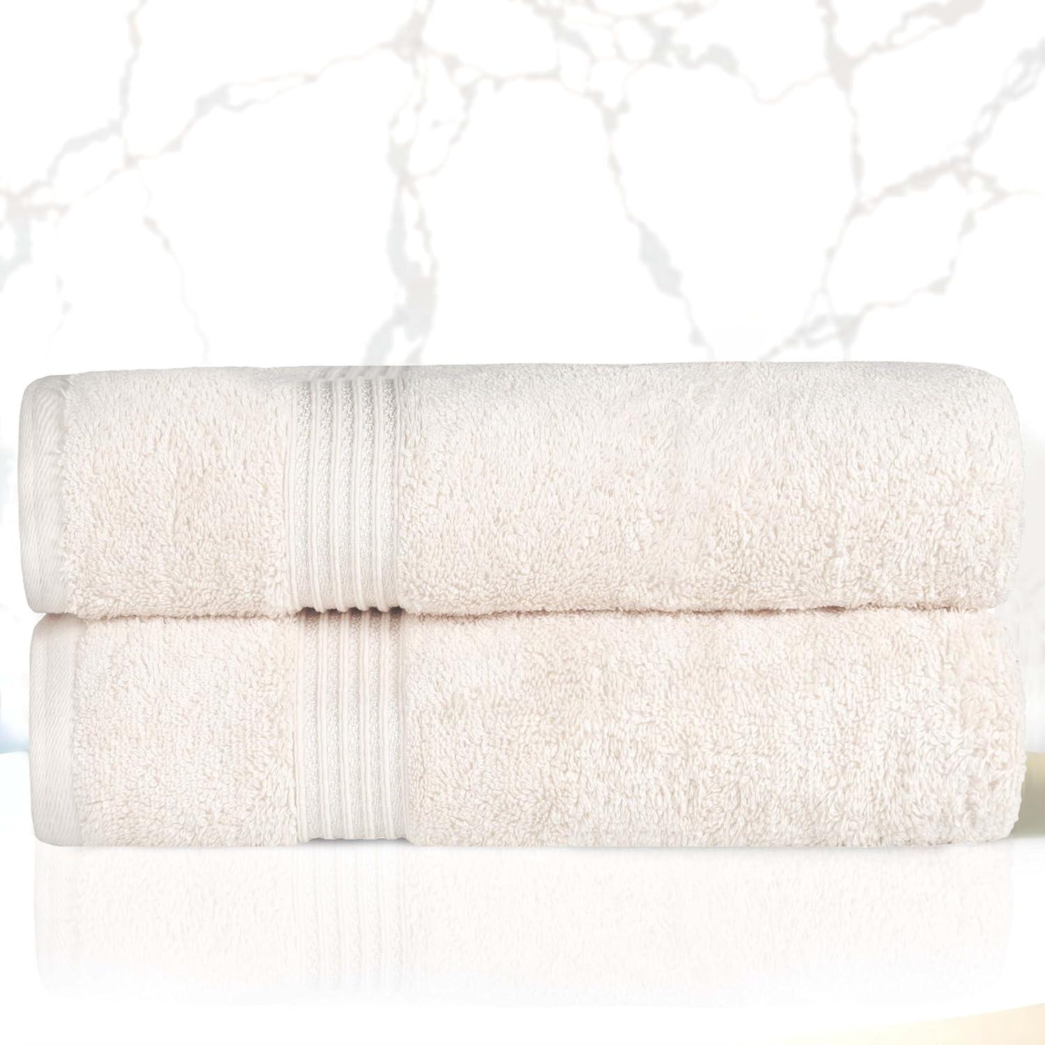 Superior Heritage Certified Egyptian Cotton Plush Absorbent Luxury Bath Towel (Set of 2)
