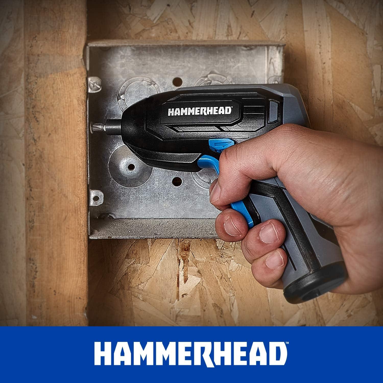 Hammerhead Rechargeable 4V Cordless Screwdriver with 9pcs Bit HCSD