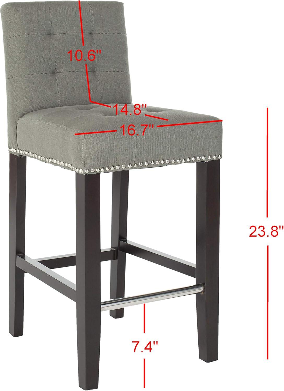 Thompson 23.9" Counter Stool with Silver Nail Heads - Seamist - Safavieh