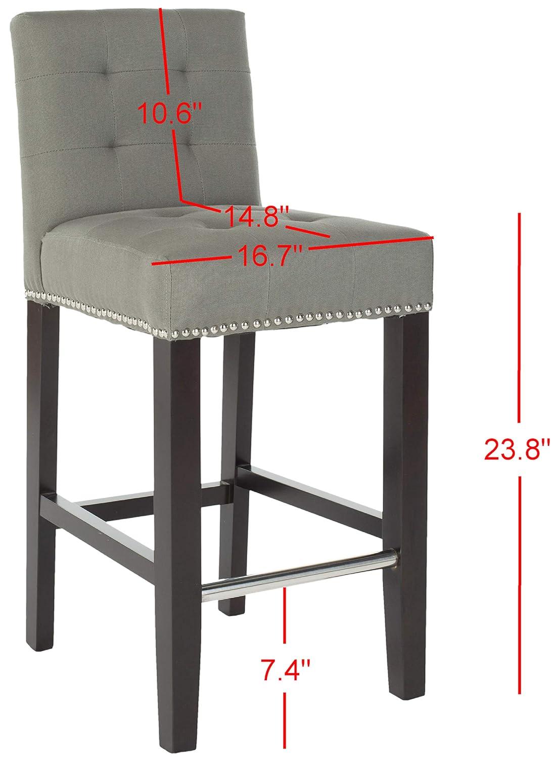 Thompson 23.9" Counter Stool with Silver Nail Heads - Seamist - Safavieh
