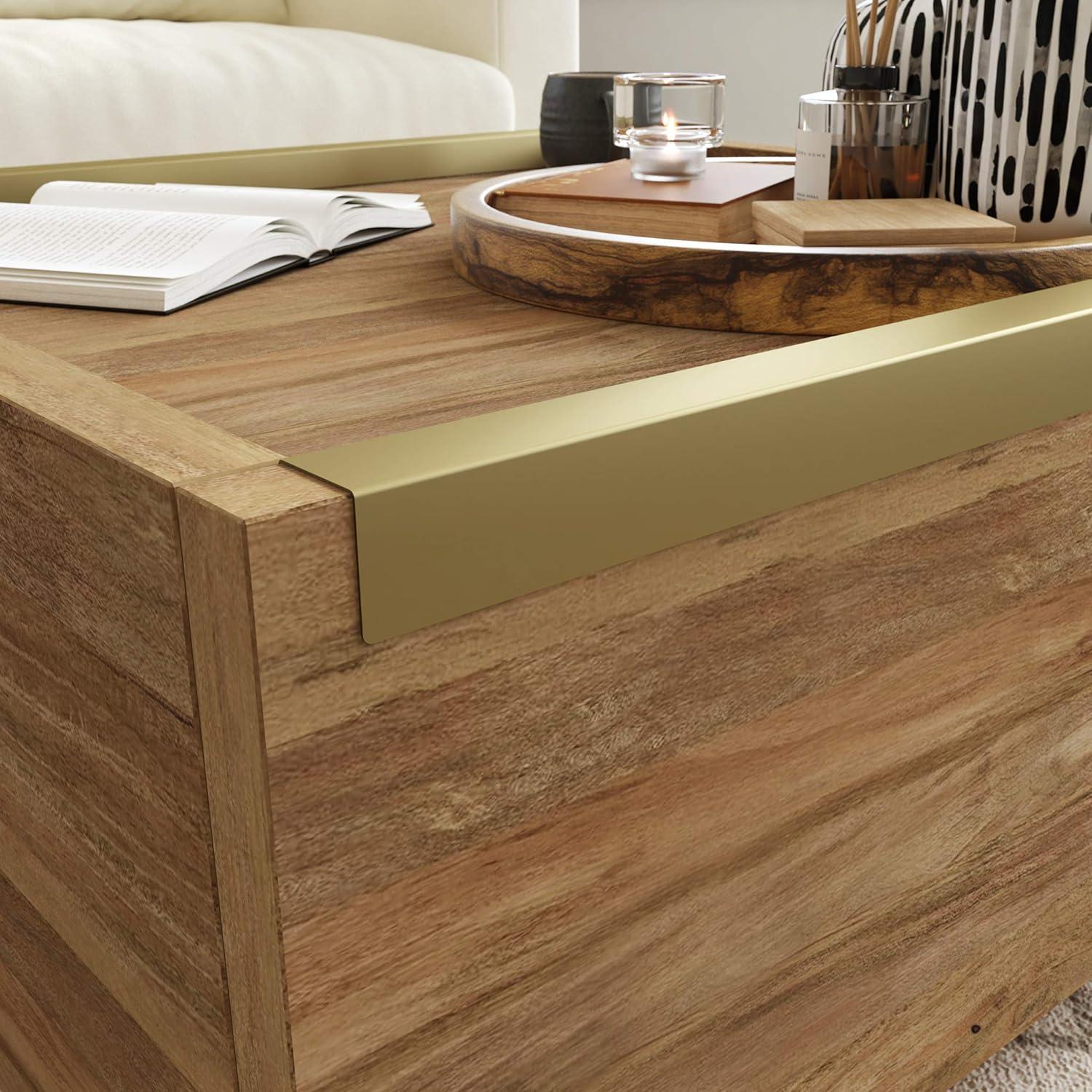 Manhattan Gate Coffee Table with Storage Sindoori Mango - Sauder: Modern Style, 2 Drawers, Lightweight Construction