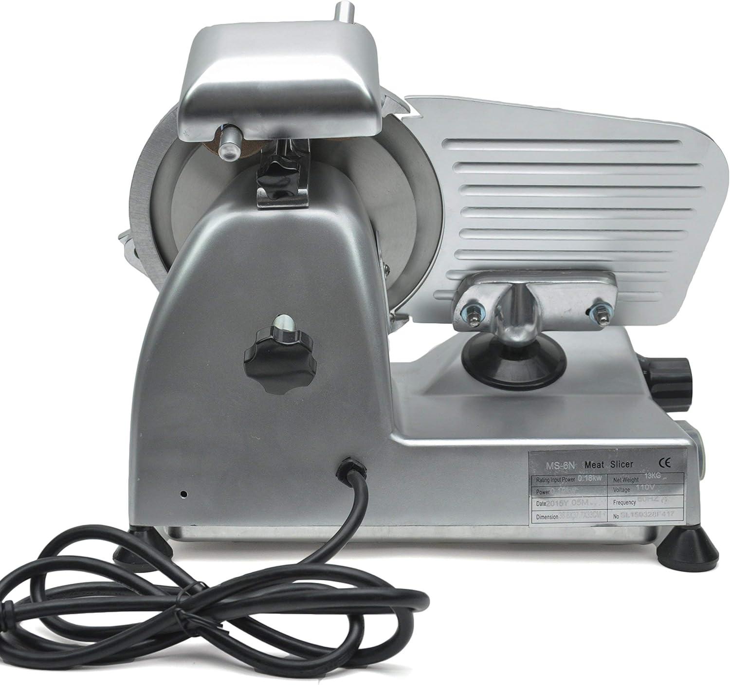 KWS Commercial 320W Electric Meat Slicer 10-Inch Stainless Blade, Frozen Meat/ Cheese/ Food Slicer