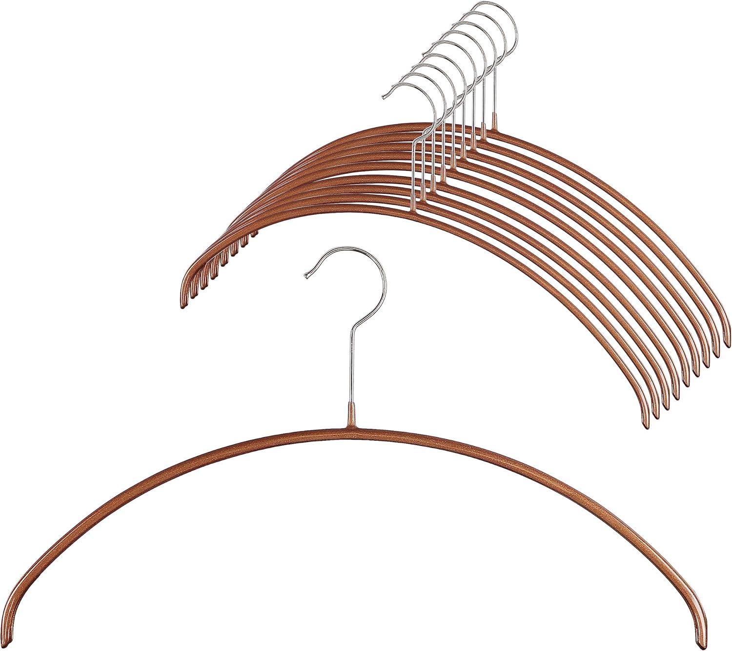 Mawa Metal Non-Slip Standard Hanger for Dress/Shirt/Sweater (Set of 10)