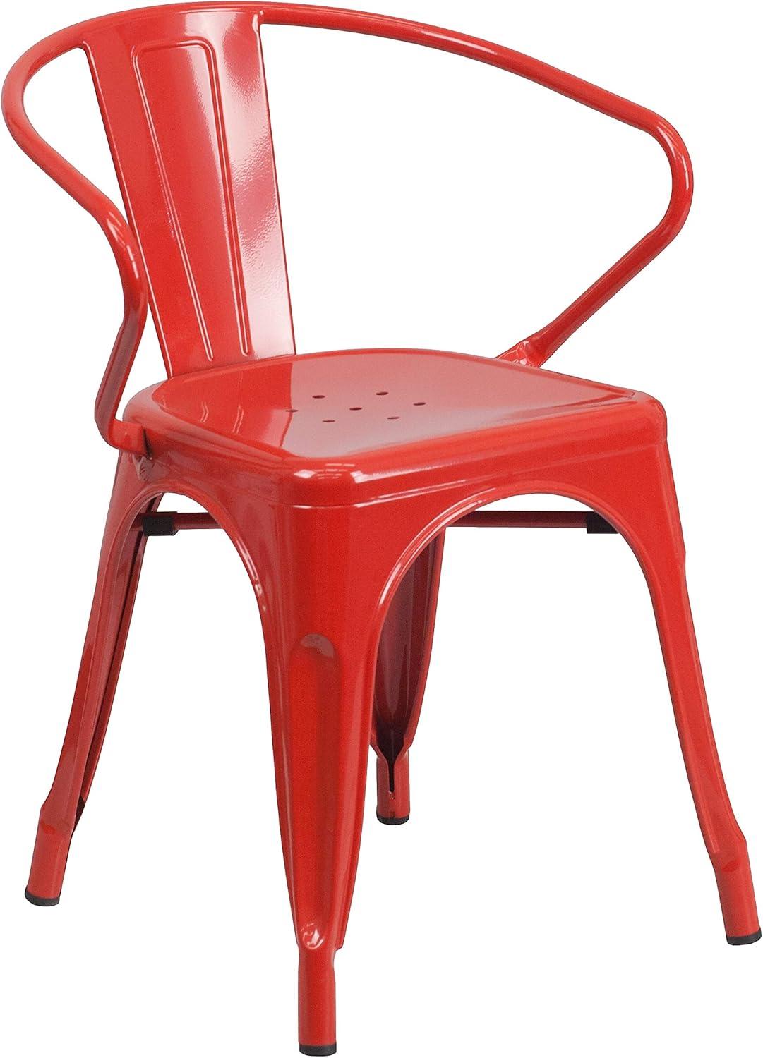 Flash Furniture Hucheson Metal Indoor-Outdoor Chair with Arms
