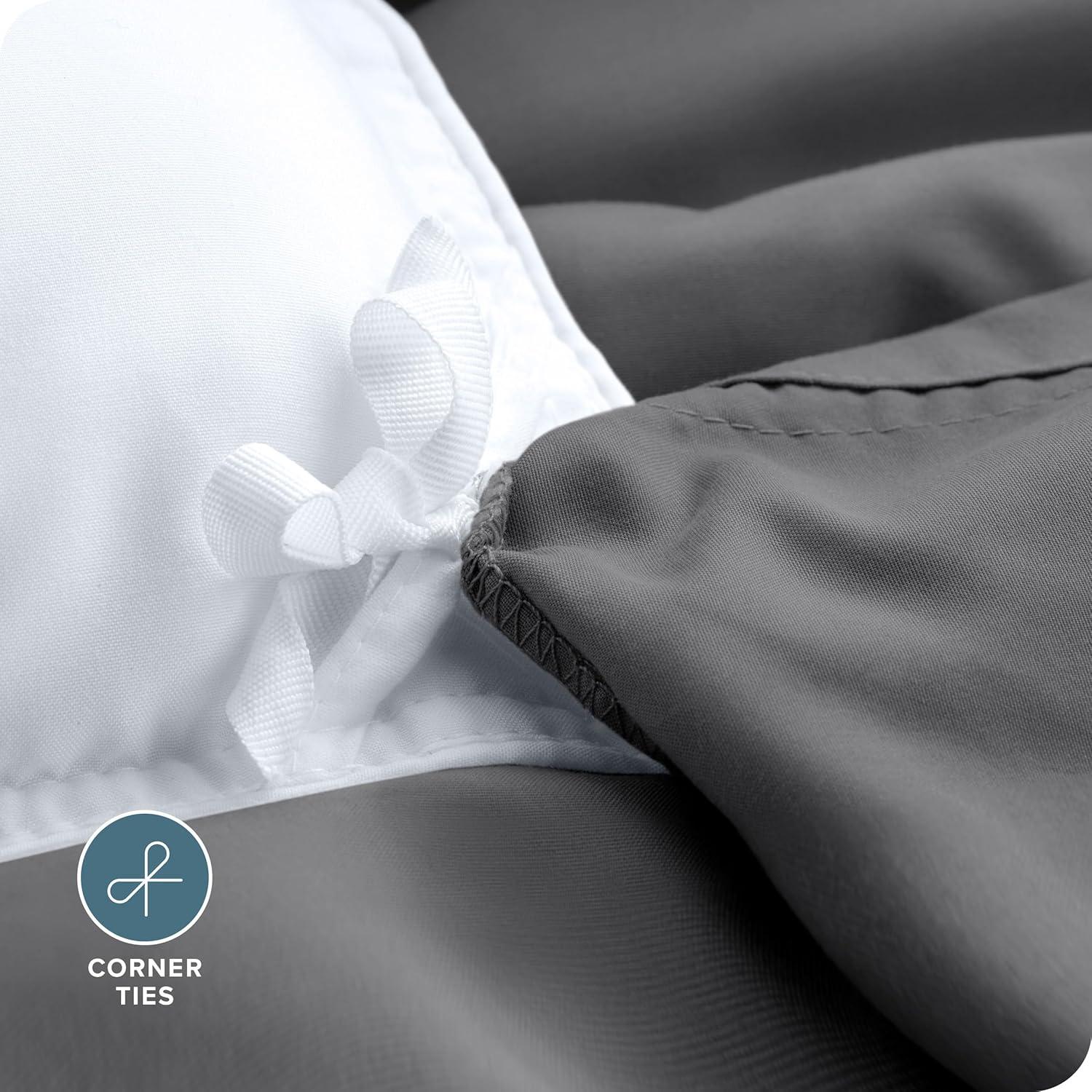 Full Grey Double Brushed Duvet Cover Set by Bare Home