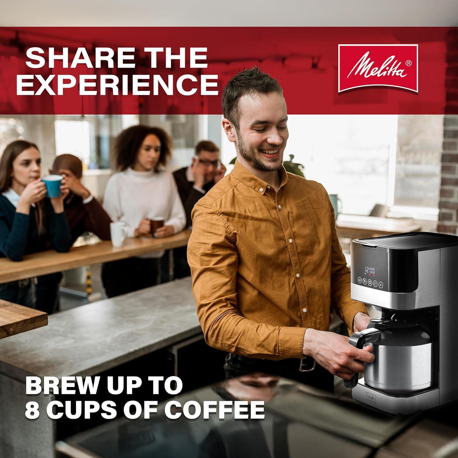Melitta MCM010PULBK1 Melitta Aroma Tocco 8-cup Drip Coffee Maker With Thermal Carafe And Touch Control Display