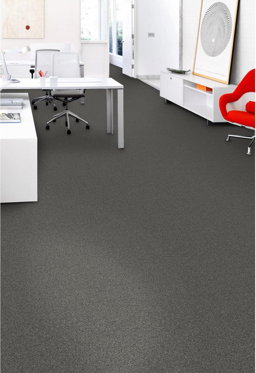 Stonewash Gray Nylon Low Pile Carpet Tile, 24" x 24"