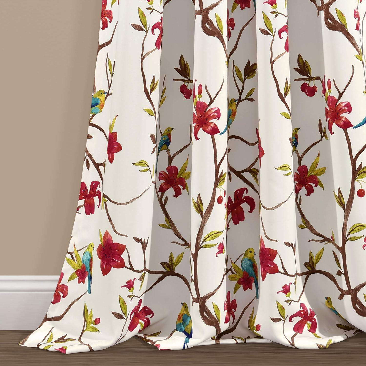 Set of 2 Neela Birds Light Filtering Window Curtain Panels - Lush Décor