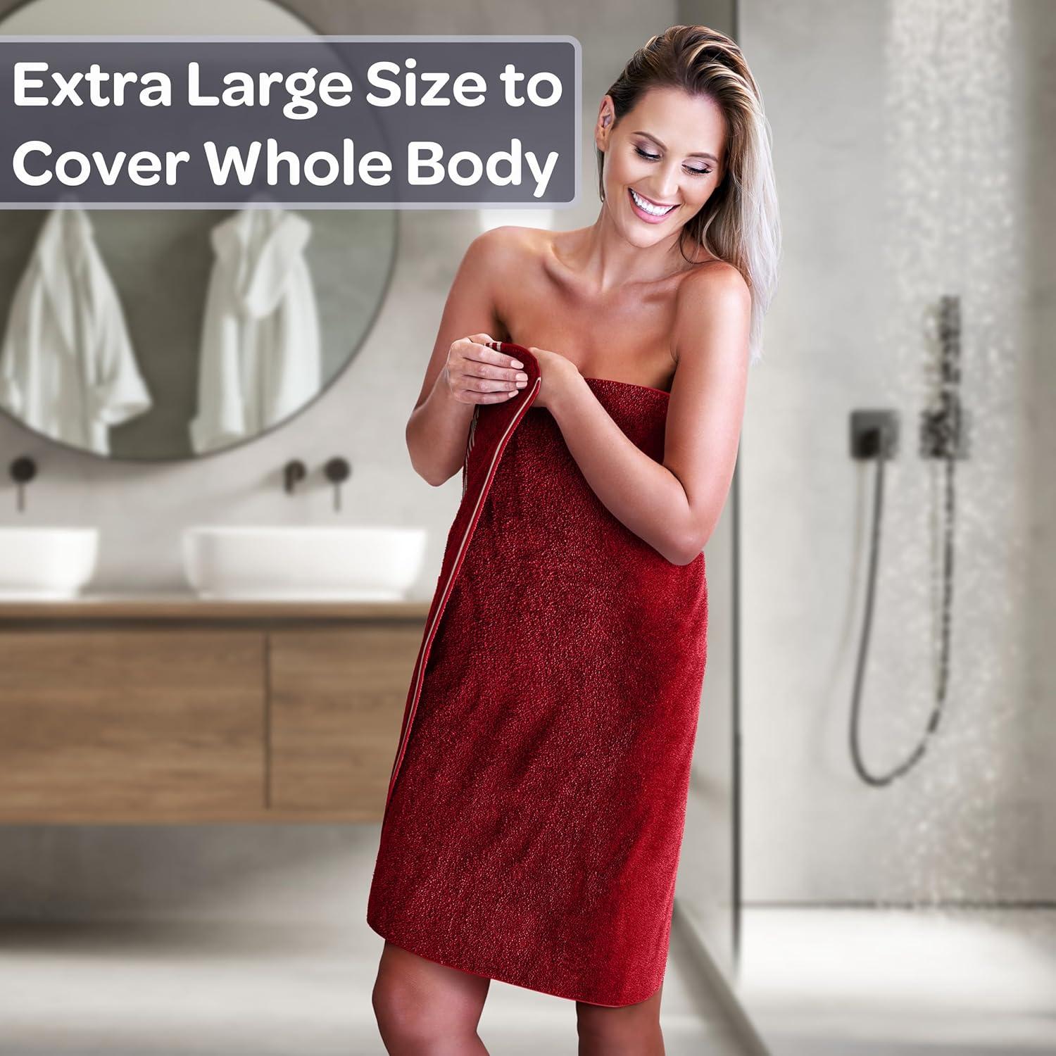 Lavish Home Luxury Cotton Bath Towels, Burgundy